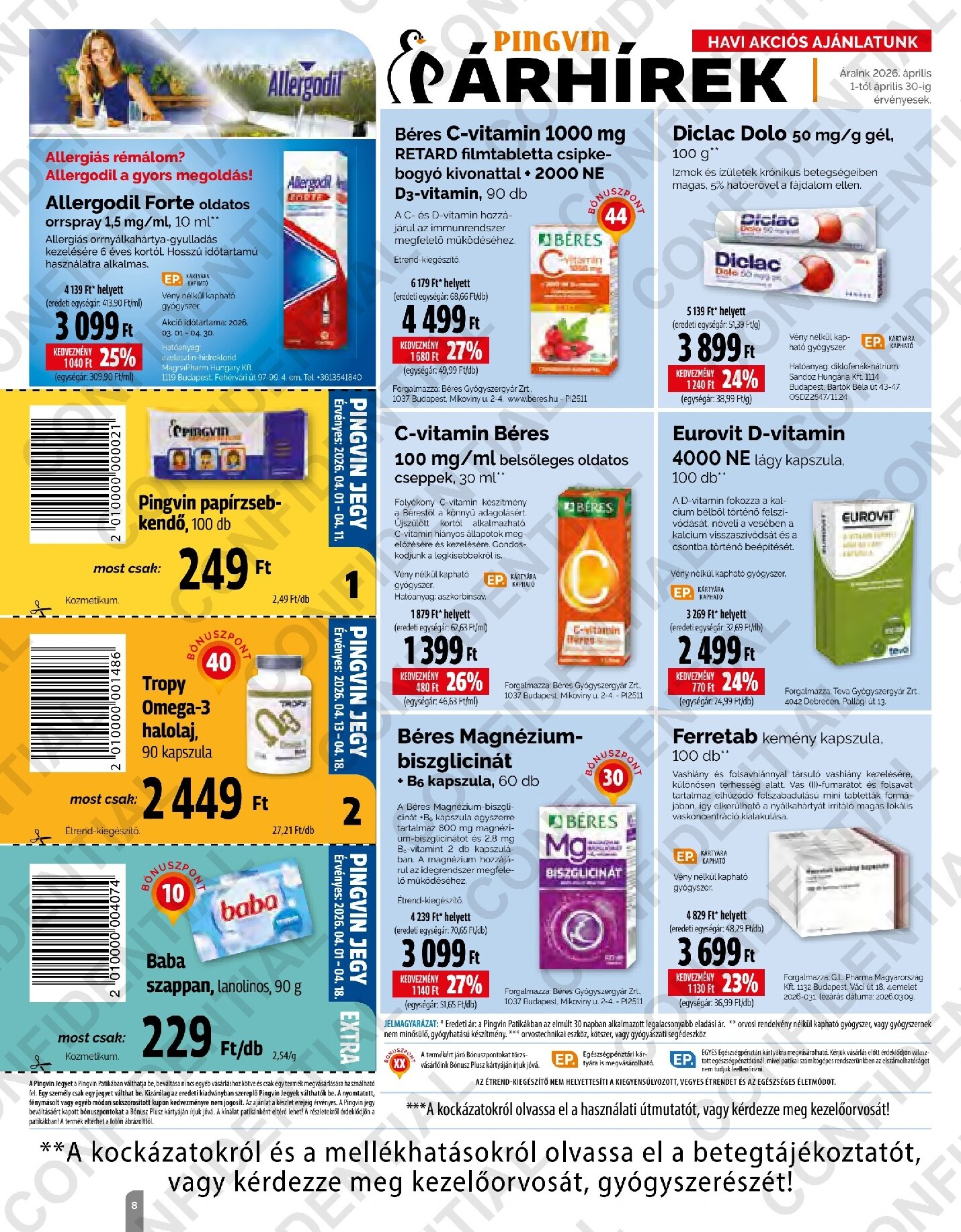 pingvin-patika - Pingvin Patika - Magazin akciós újság, érvényes 2026.04.01. - 2026.04.30. - page: 8
