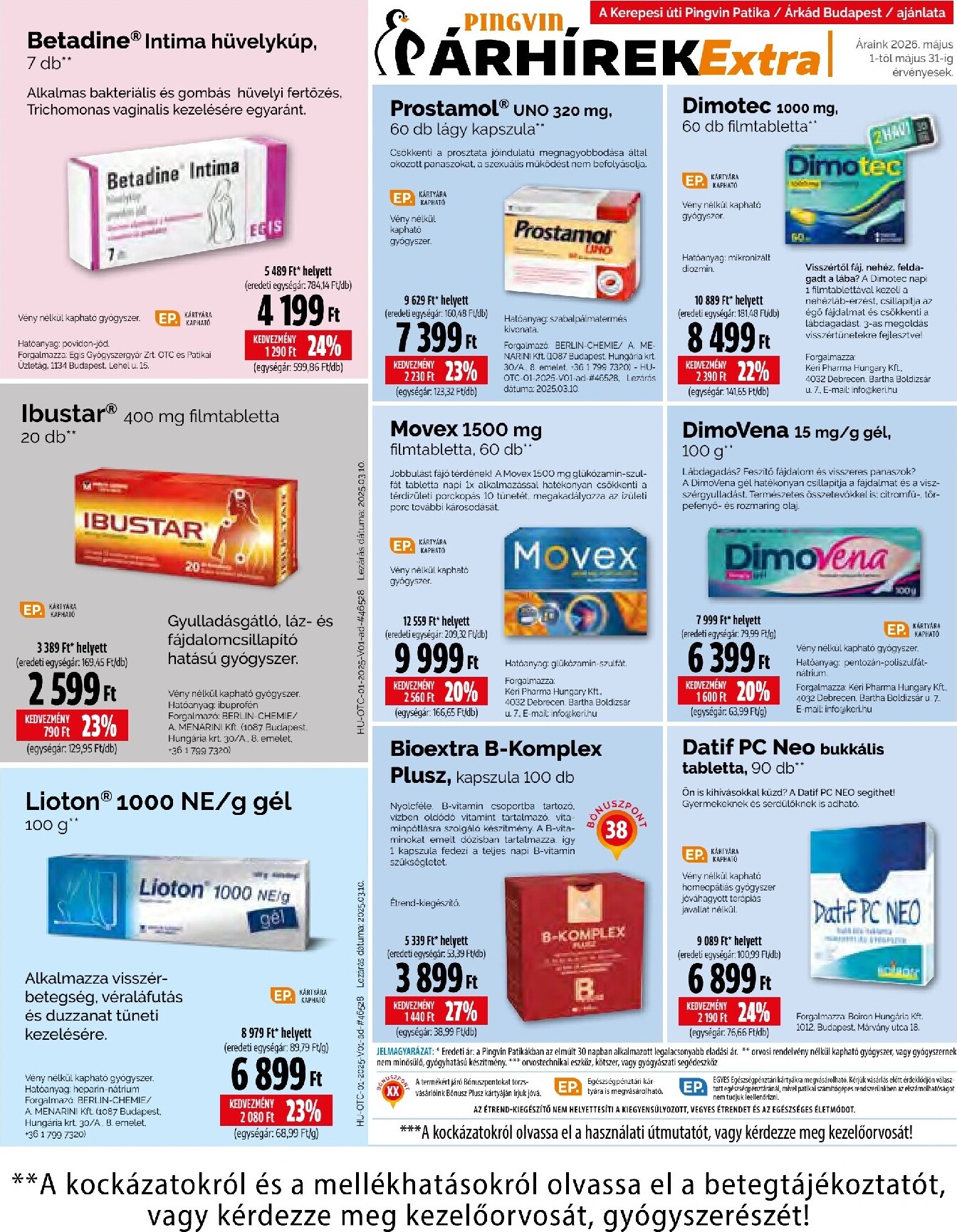 pingvin-patika - Aktuális Pingvin Patika - Extra szórólap érvényes péntektől 2026.05.01.-től vasárnaptól 2026.05.31.-ig - page: 6
