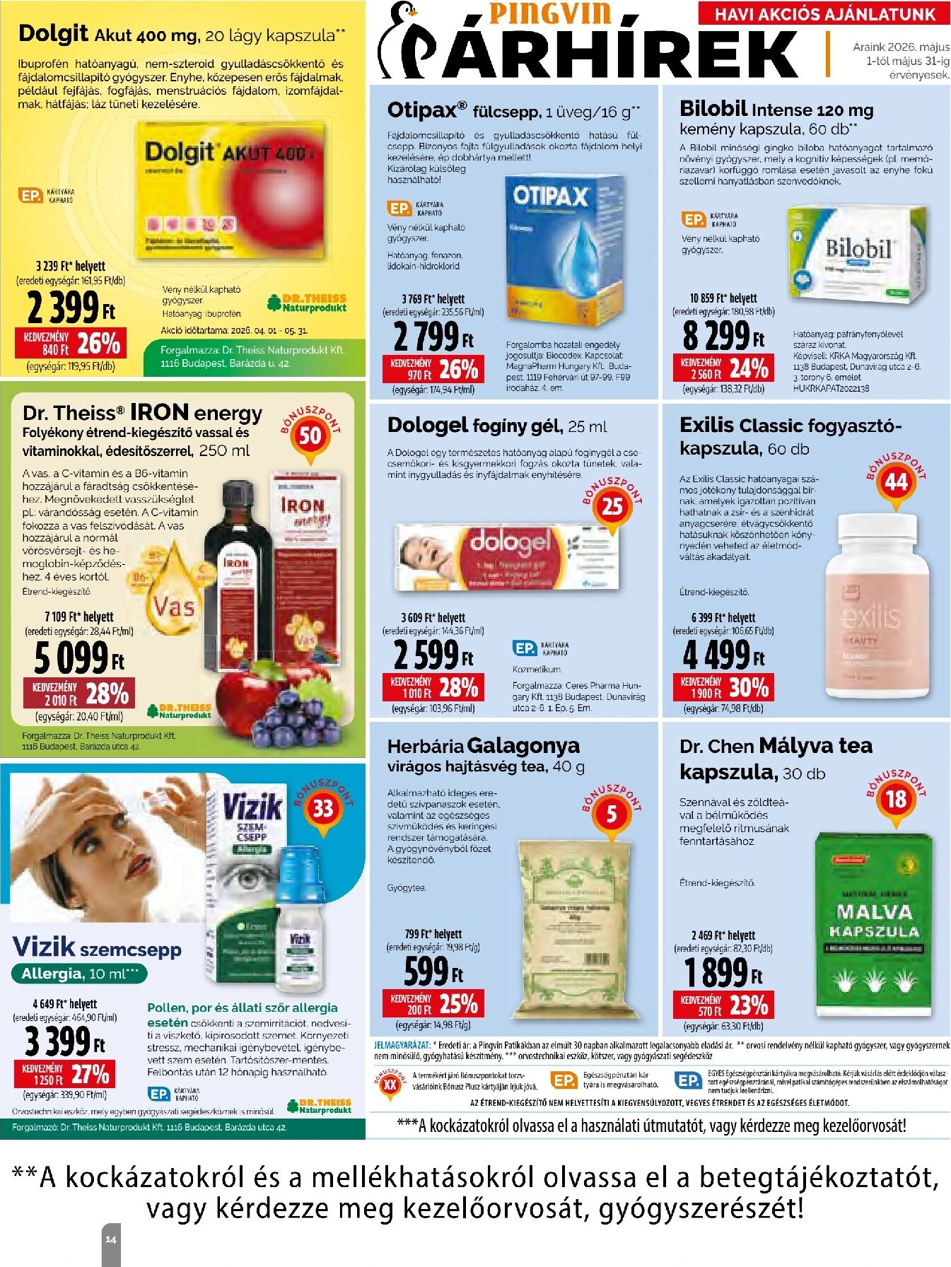 pingvin-patika - Aktuális Pingvin Patika - Magazin szórólap érvényes péntektől 2026.05.01.-től vasárnaptól 2026.05.31.-ig - page: 14