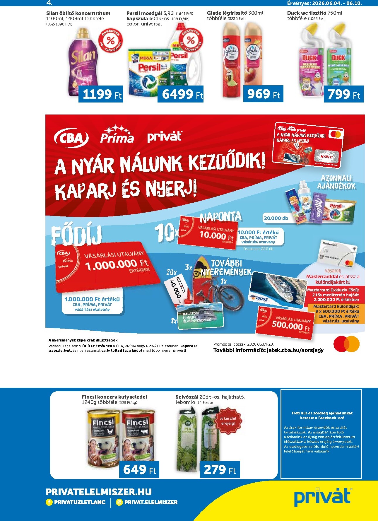 privat-elelmiszer - A jövőbeli Privát akciós újság csütörtöktől 2026.06.04.-tól szerdától 2026.06.10.-ig érvényes. - page: 4
