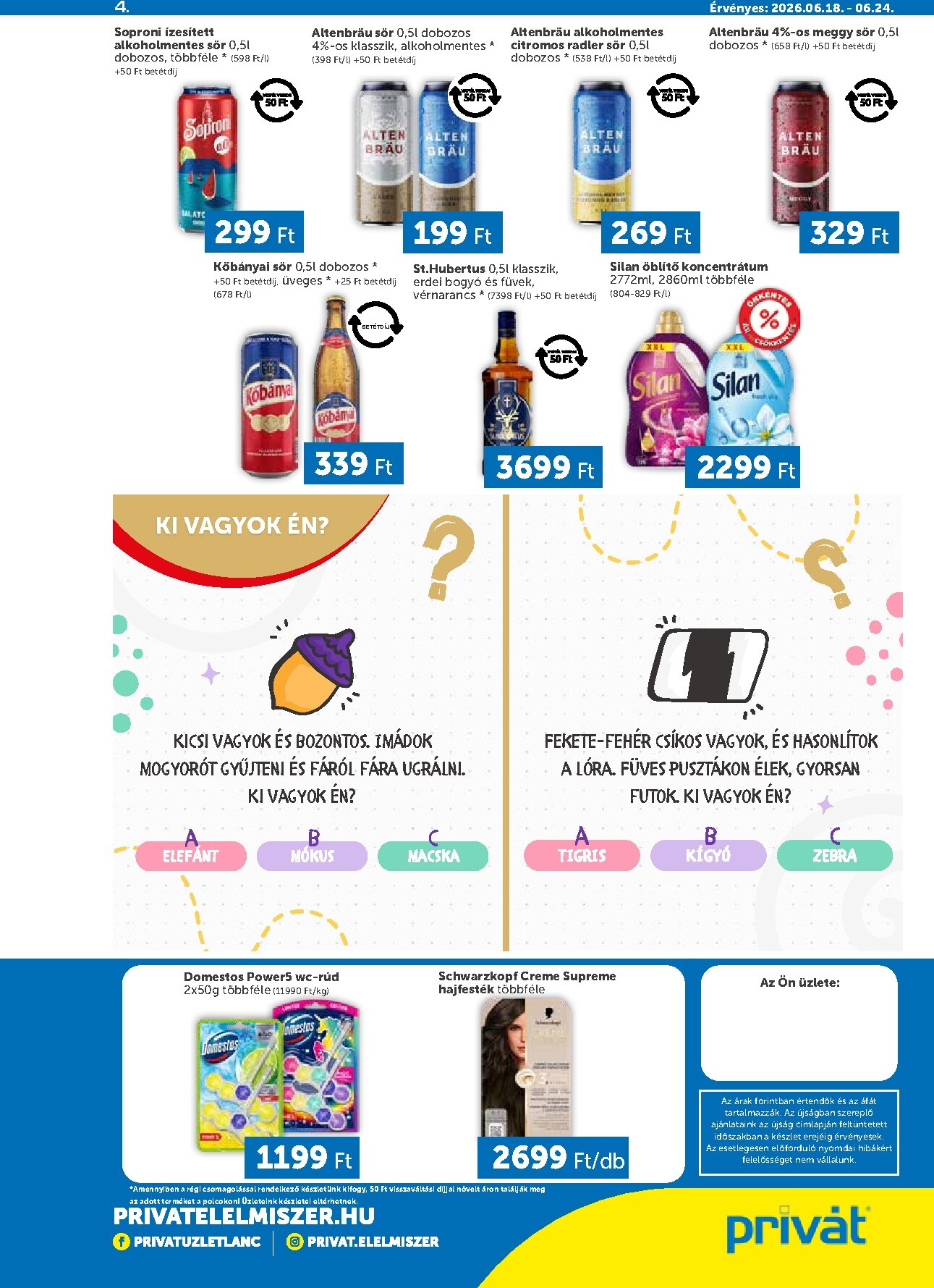 privat-elelmiszer - A jövőbeli Privát - Bács-Kiskun, Békés, Csongrád-Csanád, Tolna, Baranya, Somogy vármegye akciós újság csütörtöktől 2026.06.18.-tól szerdától 2026.06.24.-ig érvényes. - page: 4