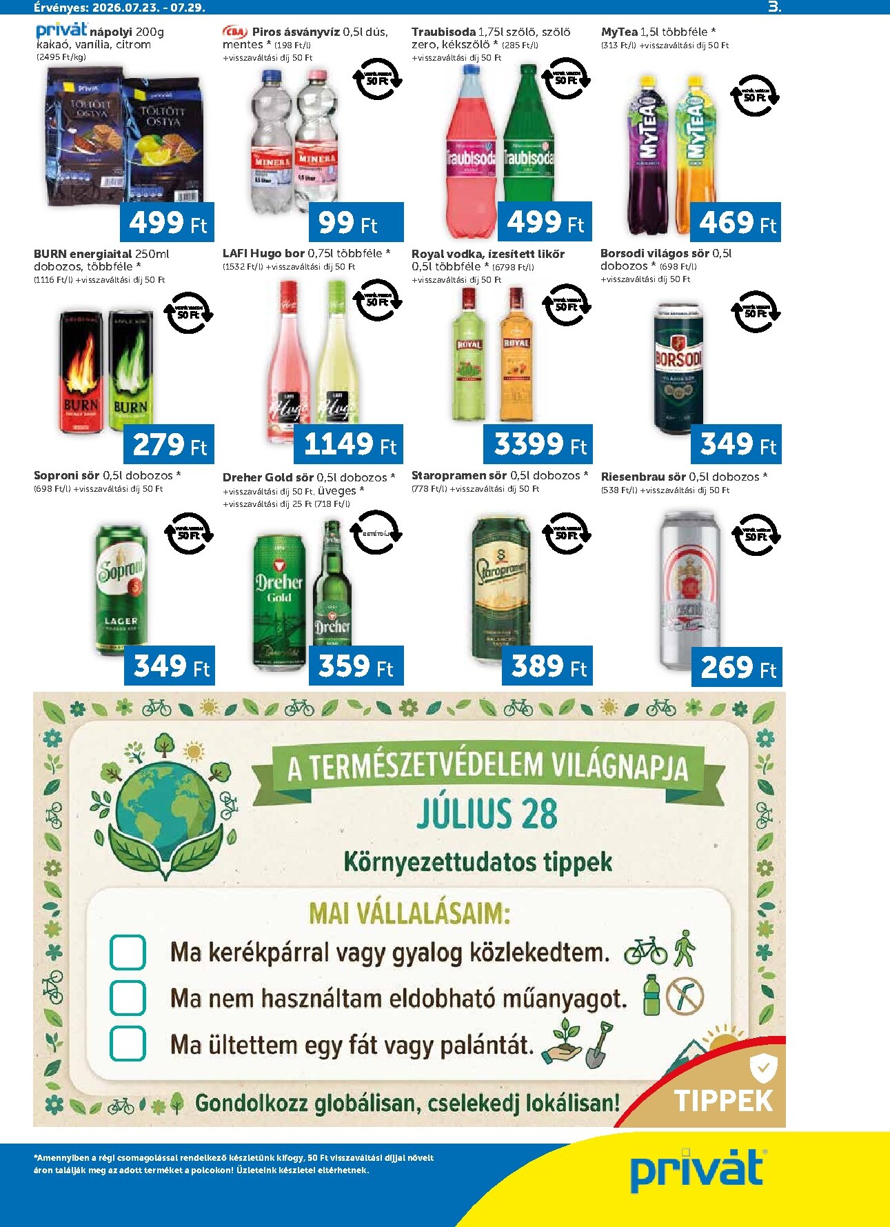 privat-elelmiszer - A jövőbeli Privát - Bács-Kiskun, Békés, Csongrád-Csanád, Tolna, Baranya, Somogy vármegye akciós újság csütörtöktől 2026.07.23.-tól szerdától 2026.07.29.-ig érvényes. - page: 3