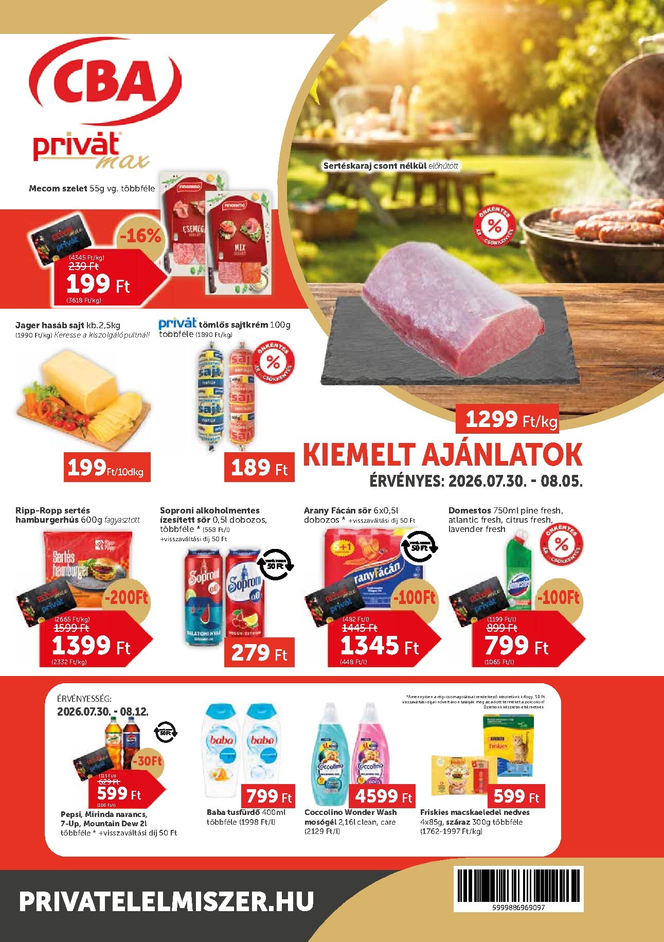 privat-elelmiszer - A jövőbeli Privát Max akciós újság csütörtöktől 2026.07.30.-tól szerdától 2026.08.05.-ig érvényes.