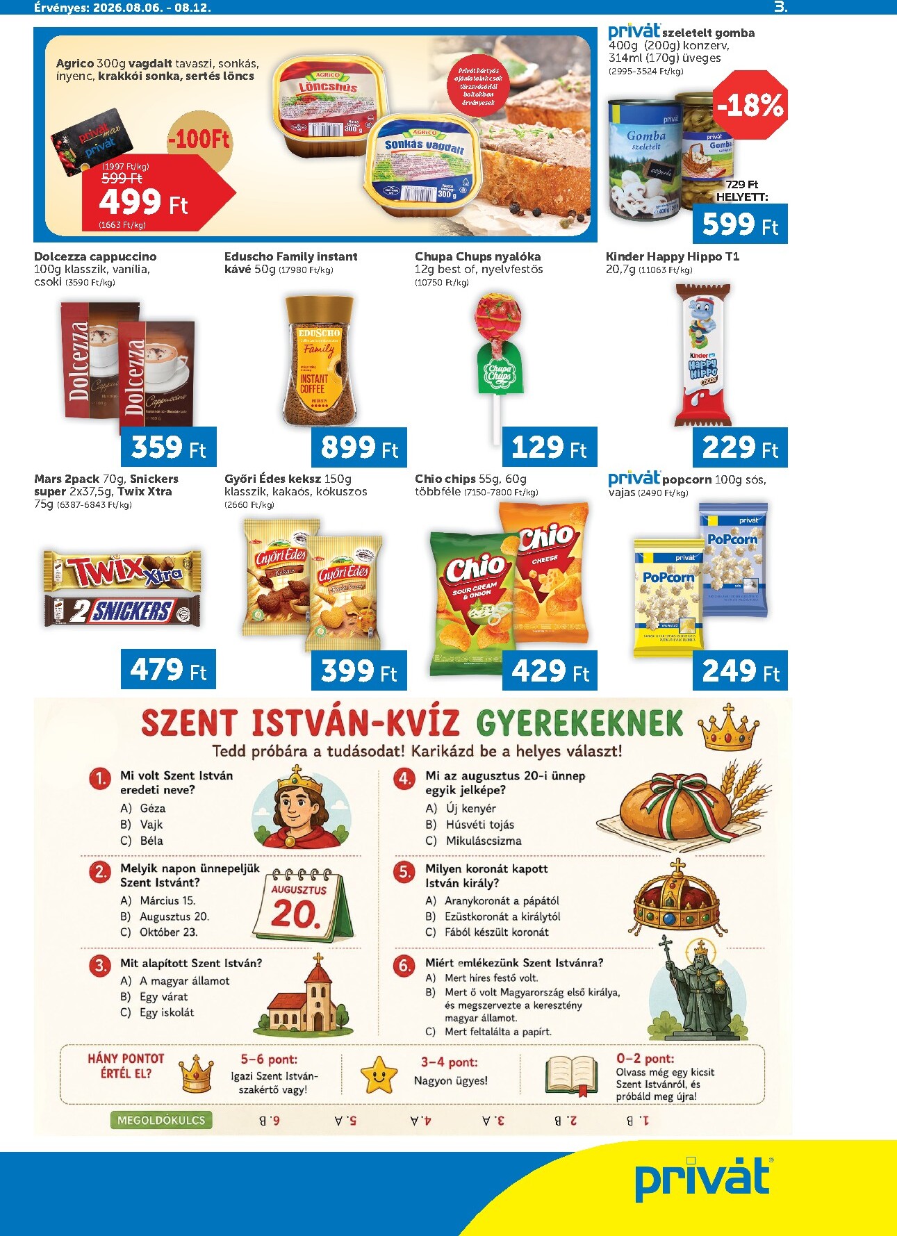 privat-elelmiszer - A jövőbeli Privát akciós újság csütörtöktől 2026.08.06.-tól szerdától 2026.08.12.-ig érvényes. - page: 3
