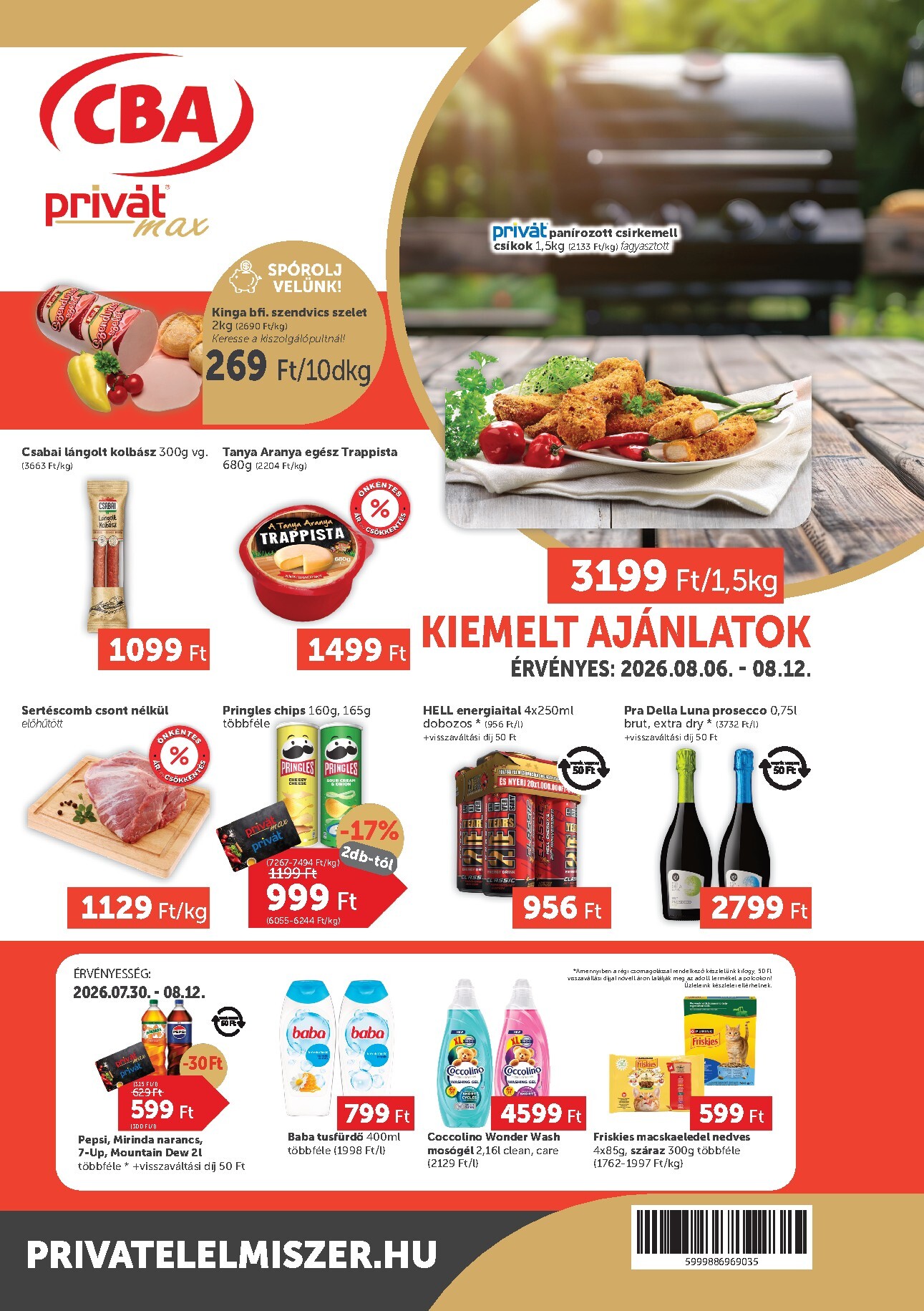 privat-elelmiszer - A jövőbeli Privát Max akciós újság csütörtöktől 2026.08.06.-tól szerdától 2026.08.12.-ig érvényes. - page: 1