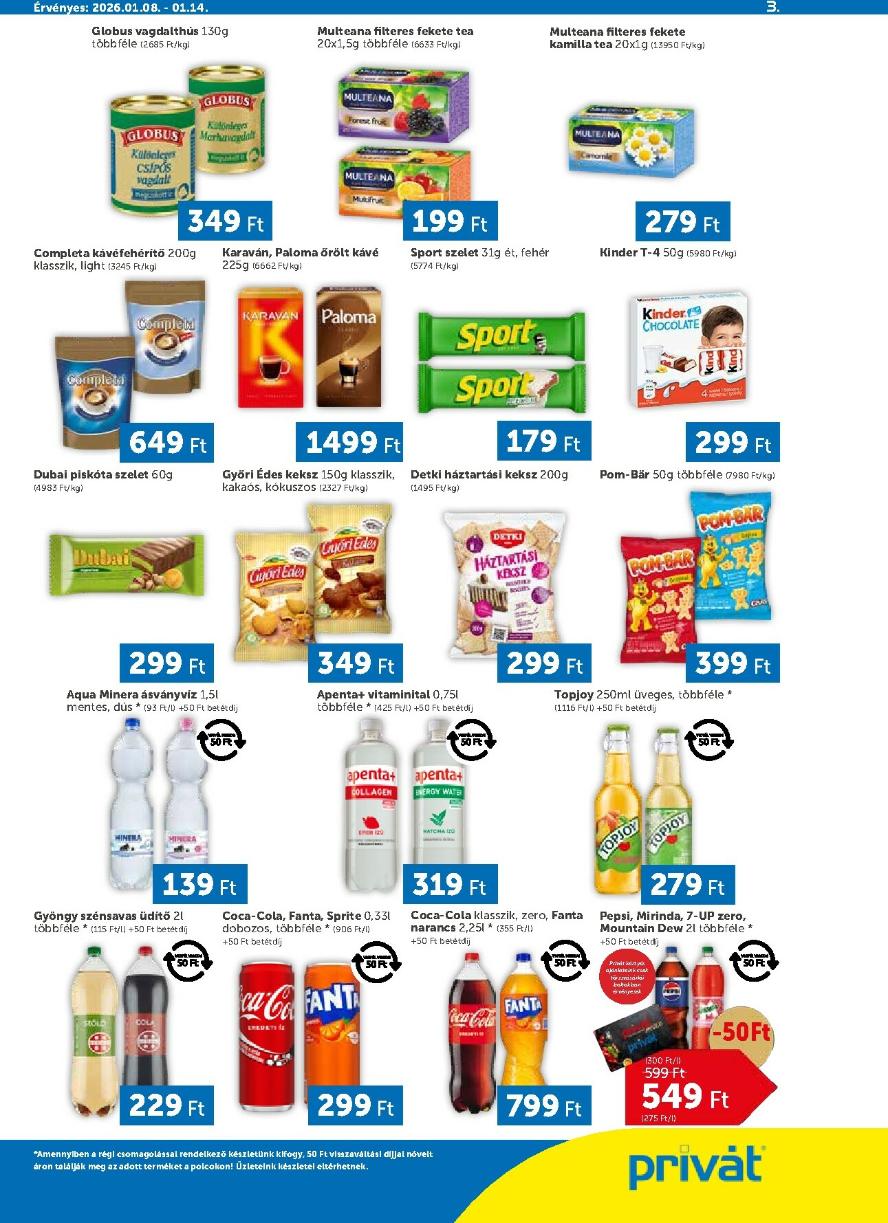 privat-elelmiszer - Privát akciós újság, érvényes 01.08. - 01.14. - page: 3