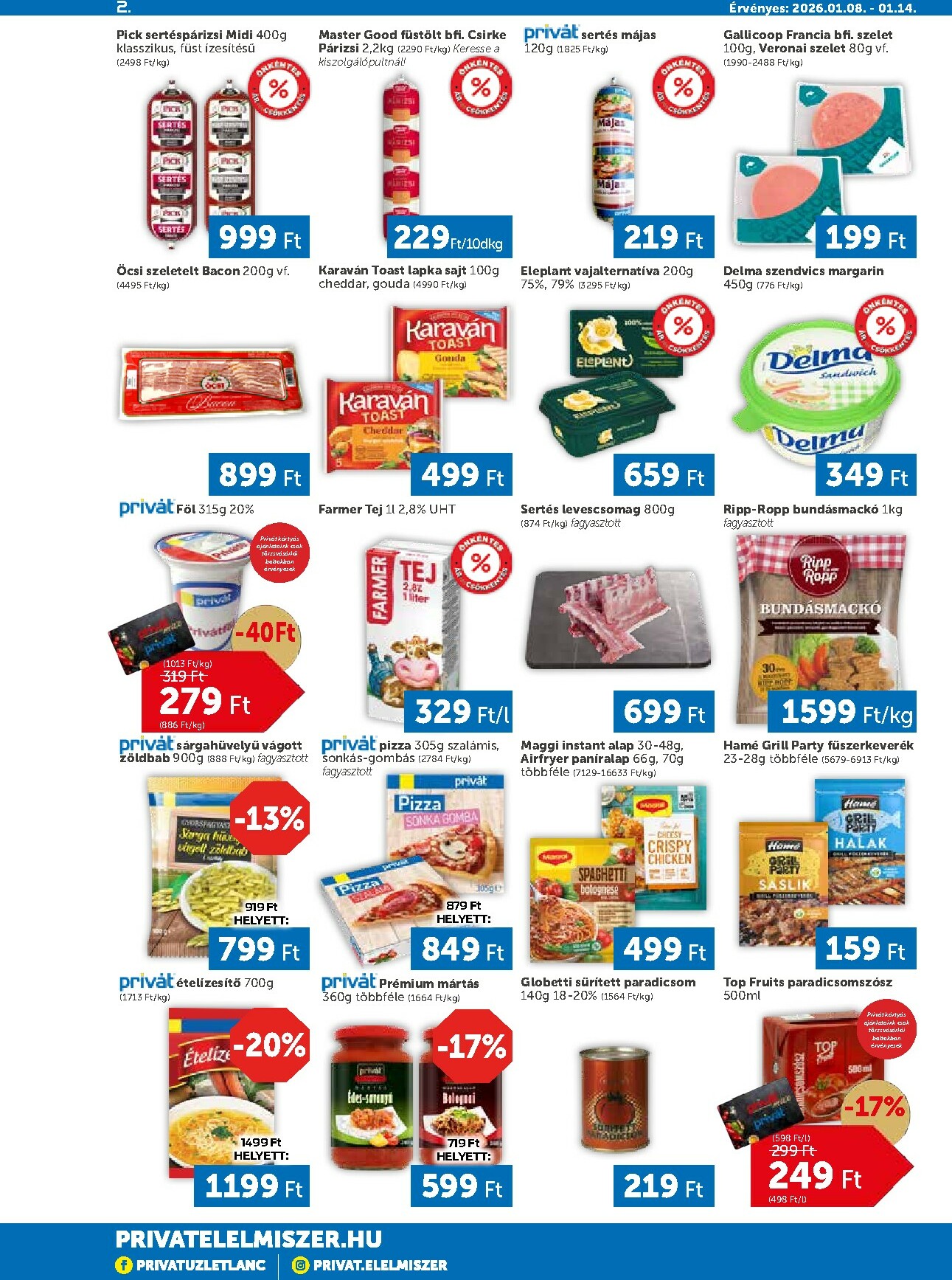 privat-elelmiszer - Privát akciós újság, érvényes 01.08. - 01.14. - page: 2