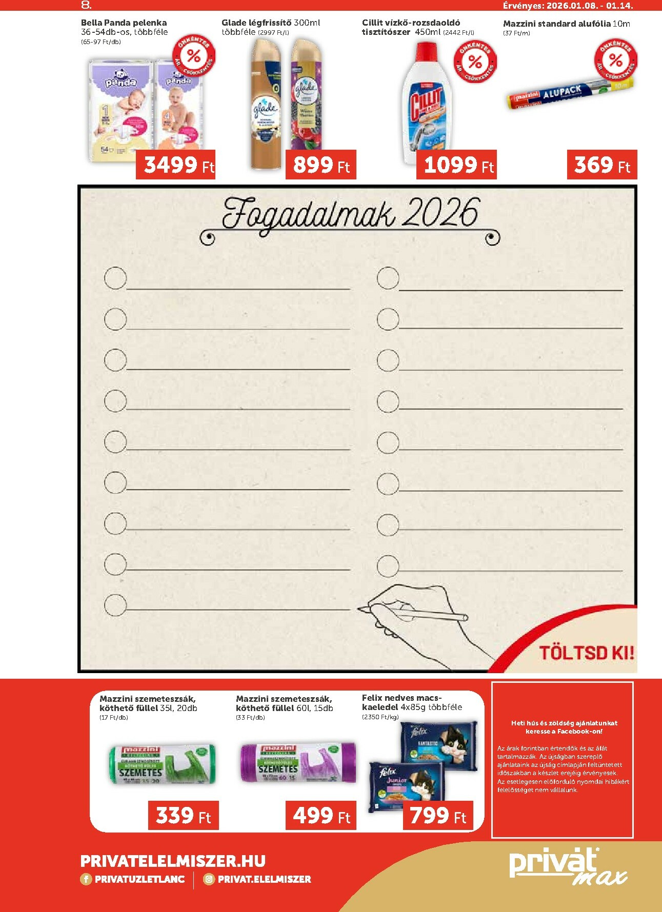 privat-elelmiszer - Privát Max akciós újság, érvényes 01.08. - 01.14. - page: 8
