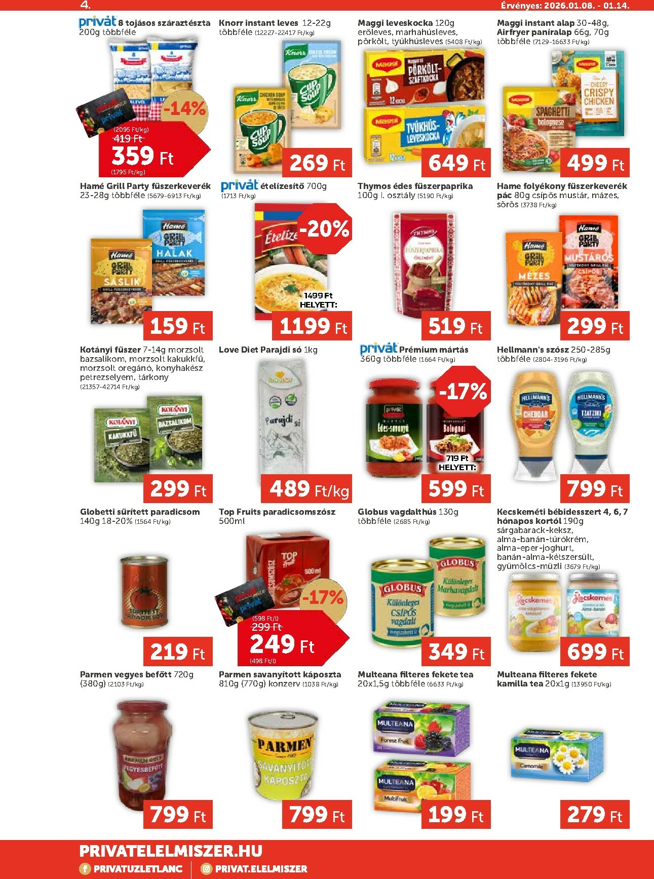 privat-elelmiszer - Privát Max akciós újság, érvényes 01.08. - 01.14. - page: 4