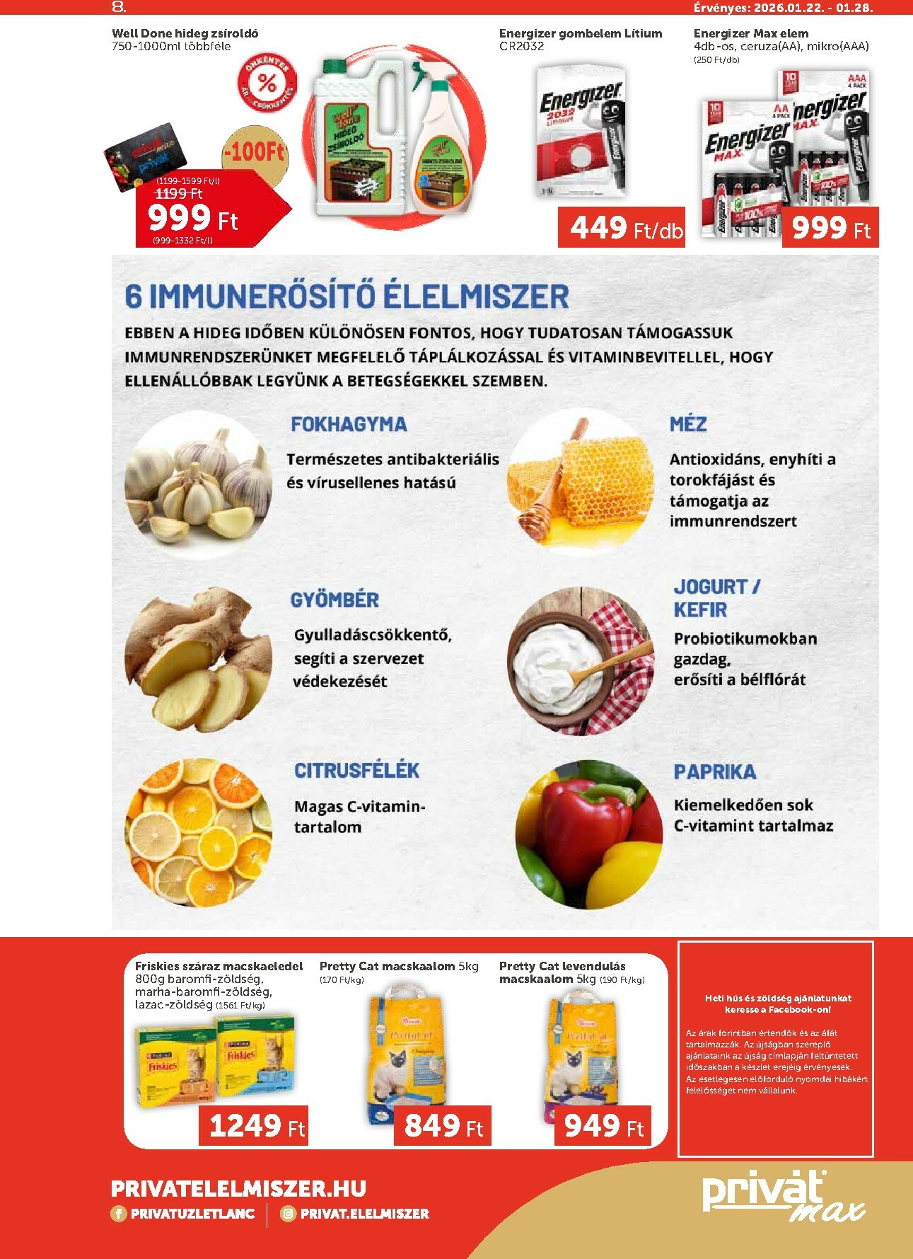 privat-elelmiszer - Privát Max akciós újság, érvényes 01.22. - 01.28. - page: 8
