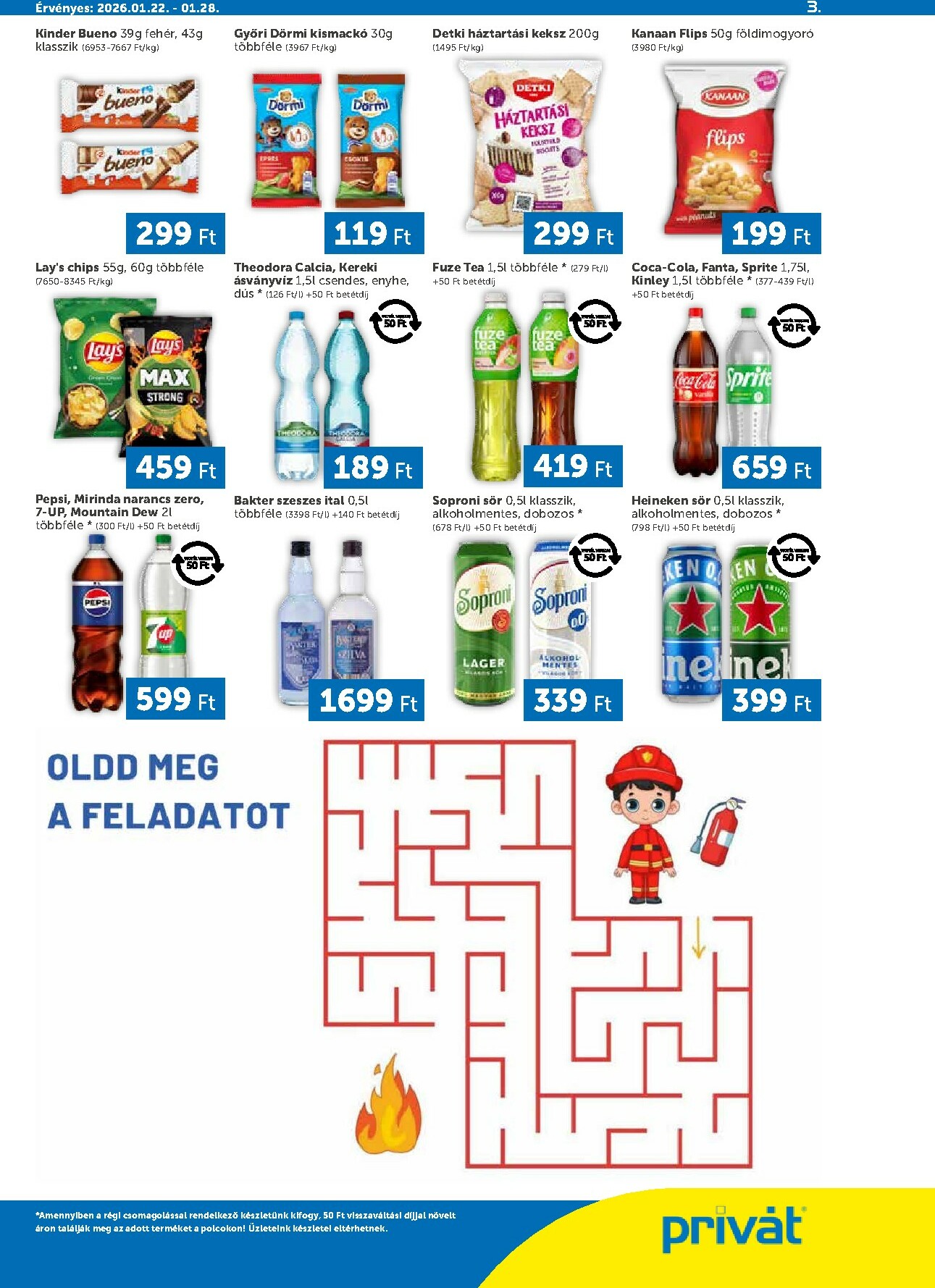 privat-elelmiszer - Privát - Bács-Kiskun, Békés, Csongrád-Csanád, Tolna, Baranya, Somogy vármegye akciós újság, érvényes 01.22. - 01.28. - page: 3