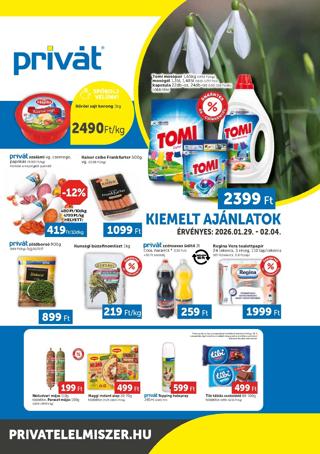 privat-elelmiszer - Privát Élelmiszer - Bács-Kiskun, Békés, Csongrád-Csanád, Tolna, Baranya, Somogy vármegye akciós újság, érvényes 01.29. - 02.04.