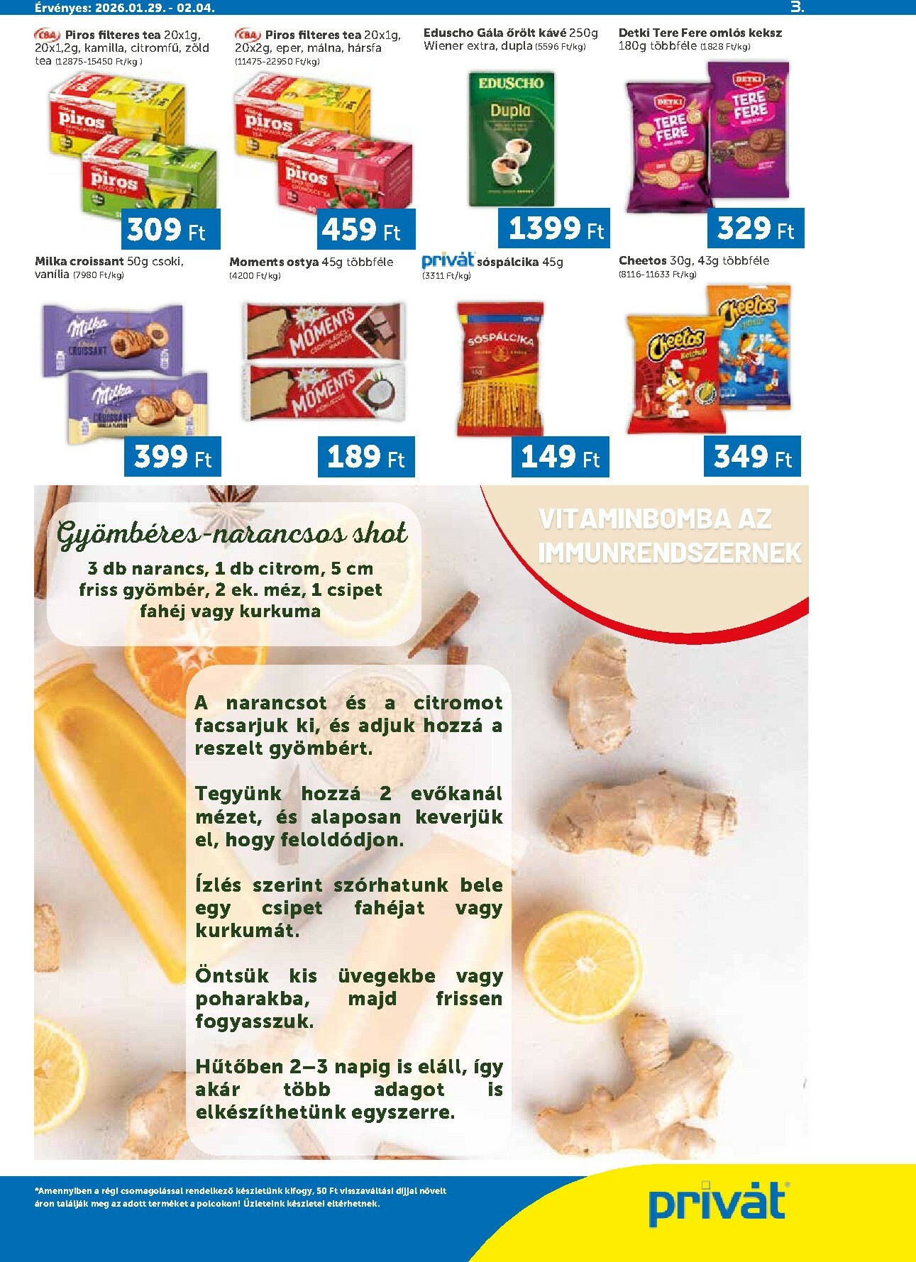 privat-elelmiszer - Privát Élelmiszer - Bács-Kiskun, Békés, Csongrád-Csanád, Tolna, Baranya, Somogy vármegye akciós újság, érvényes 01.29. - 02.04. - page: 3