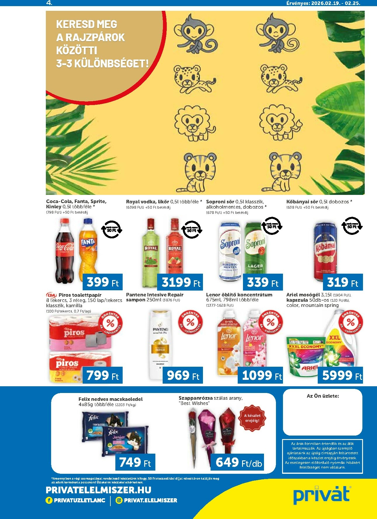 privat-elelmiszer - Privát - Bács-Kiskun, Békés, Csongrád-Csanád, Tolna, Baranya, Somogy vármegye akciós újság, érvényes 2026.02.19. - 2026.02.25. - page: 4