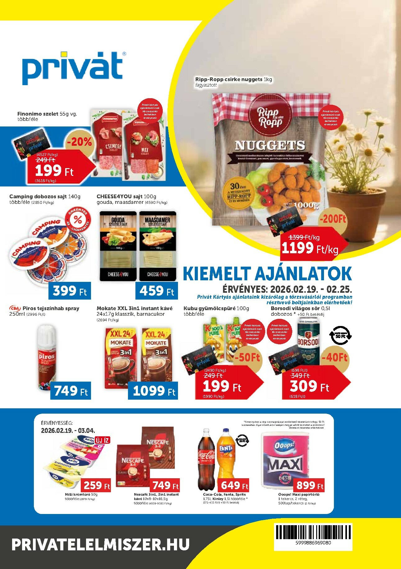 privat-elelmiszer - Privát akciós újság, érvényes 2026.02.19. - 2026.02.25.