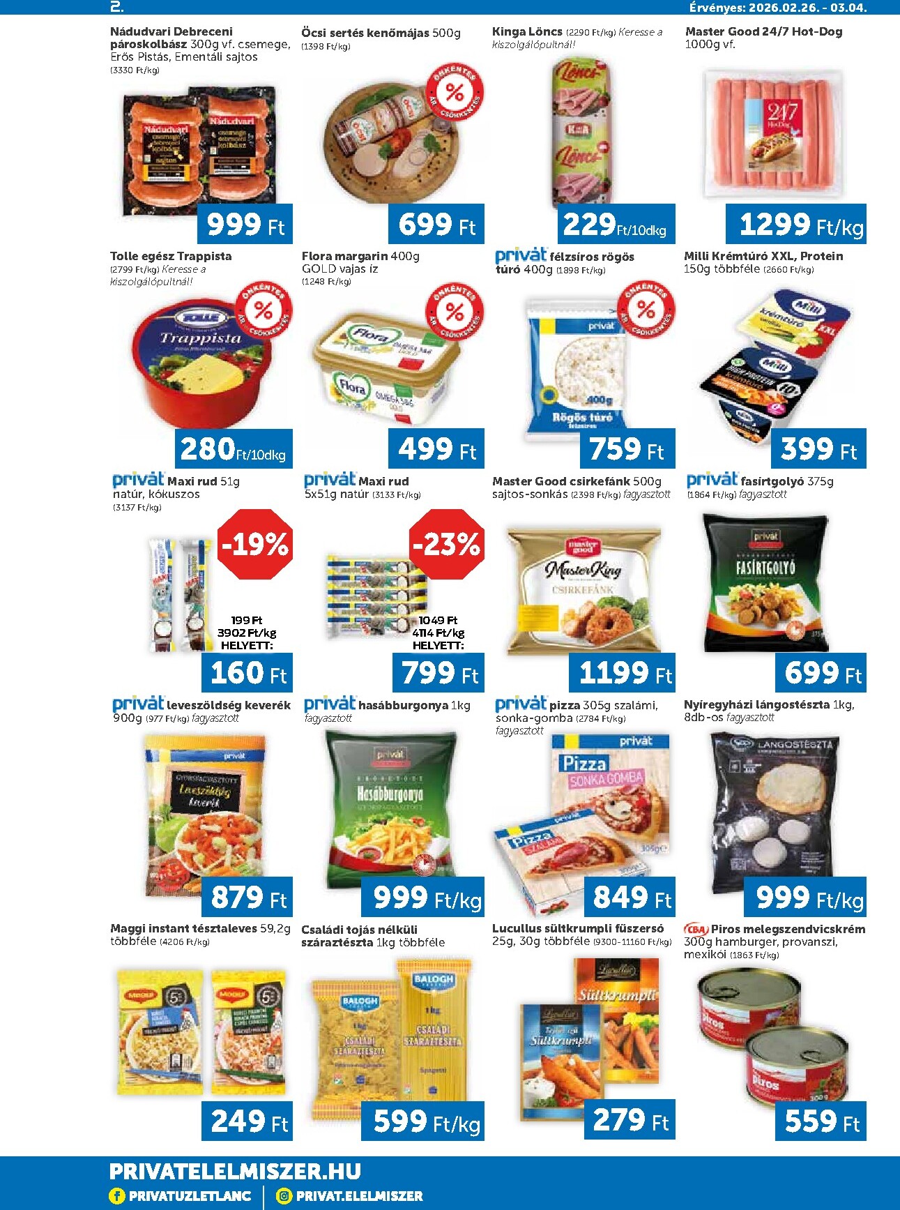 privat-elelmiszer - Privát - Bács-Kiskun, Békés, Csongrád-Csanád, Tolna, Baranya, Somogy vármegye akciós újság, érvényes 2026.02.26. - 2026.03.04. - page: 2