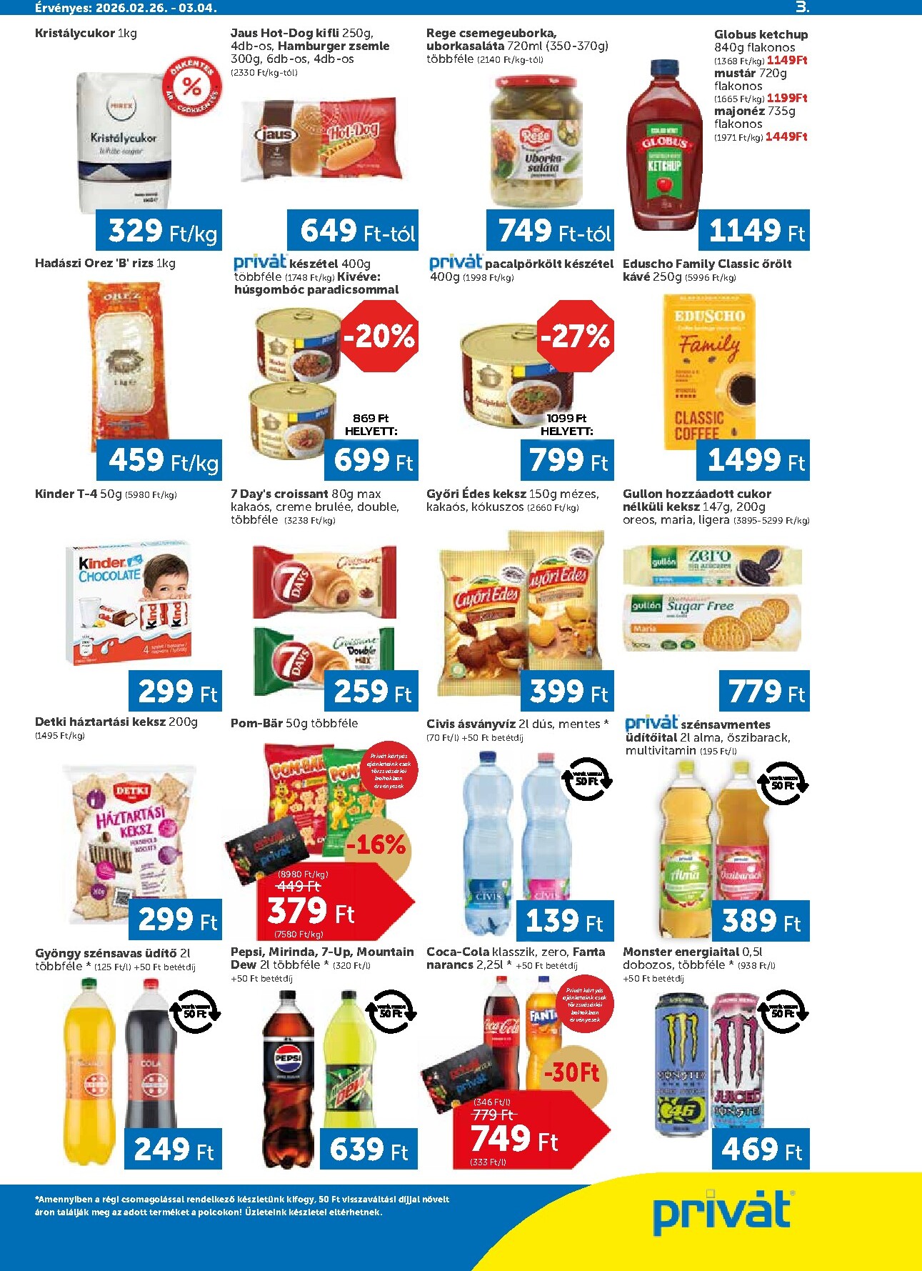 privat-elelmiszer - Privát akciós újság, érvényes 2026.02.26. - 2026.03.04. - page: 3