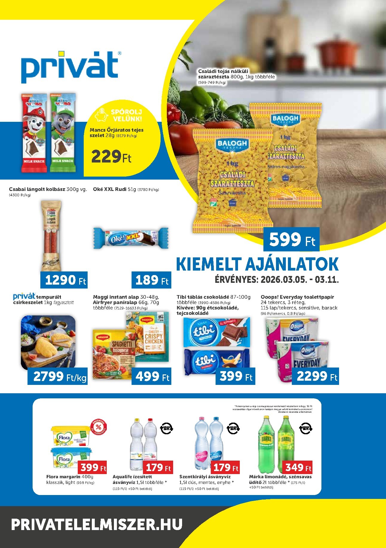 privat-elelmiszer - Privát - Bács-Kiskun, Békés, Csongrád-Csanád, Tolna, Baranya, Somogy vármegye akciós újság, érvényes 2026.03.05. - 2026.03.11.