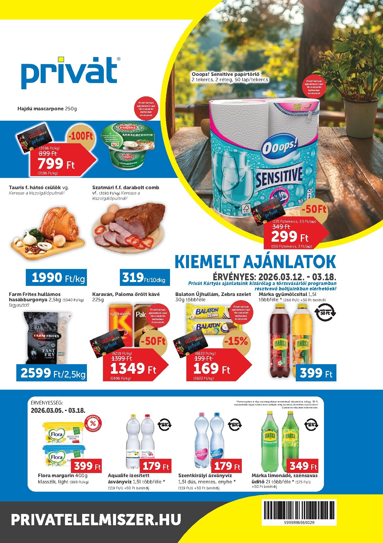 privat-elelmiszer - Privát - Bács-Kiskun, Békés, Csongrád-Csanád, Tolna, Baranya, Somogy vármegye akciós újság, érvényes 2026.03.12. - 2026.03.18.