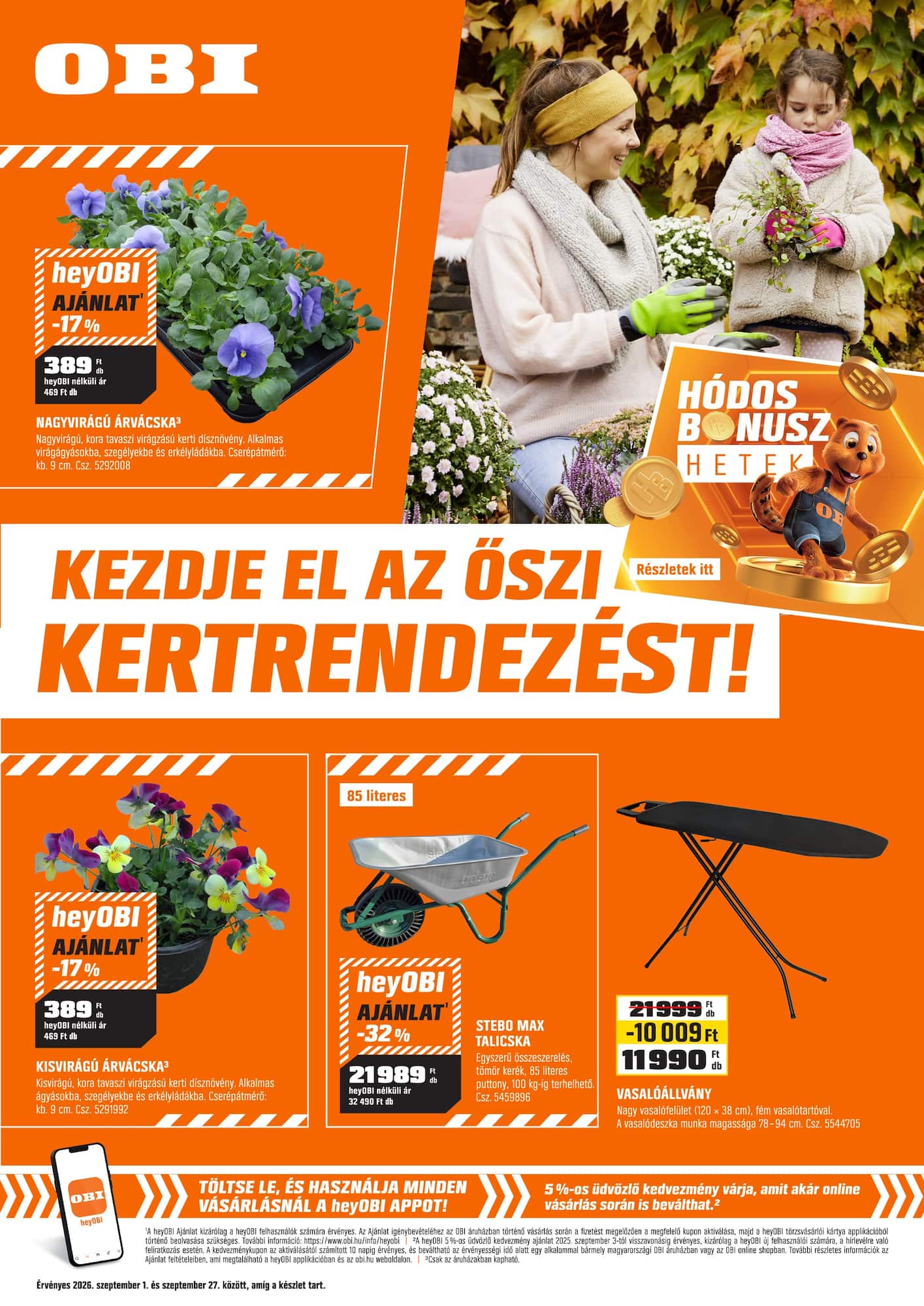 obi - Aktuális OBI szórólap érvényes keddtől 2026.09.01.-től vasárnaptól 2026.09.27.-ig