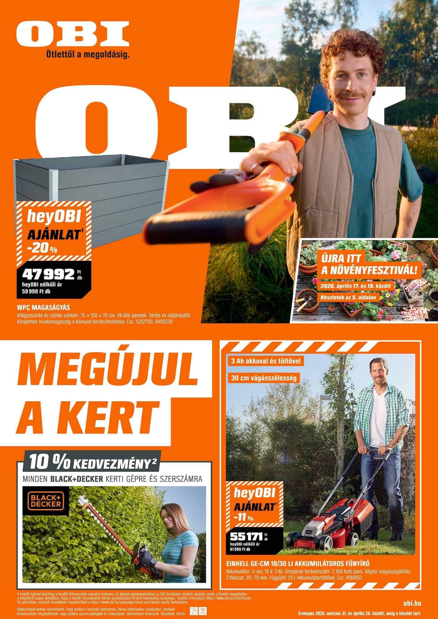 obi - OBI akciós újság, érvényes 2026.03.31. - 2026.04.26. - page: 1