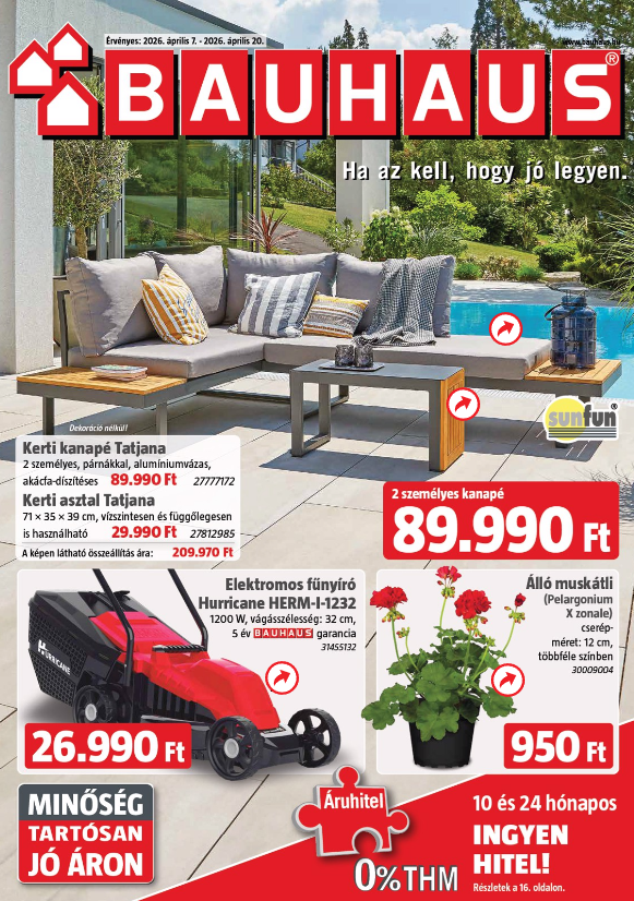 bauhaus - Aktuális BAUHAUS szórólap érvényes keddtől 2026.04.07.-től hétfőtől 2026.04.20.-ig - page: 1