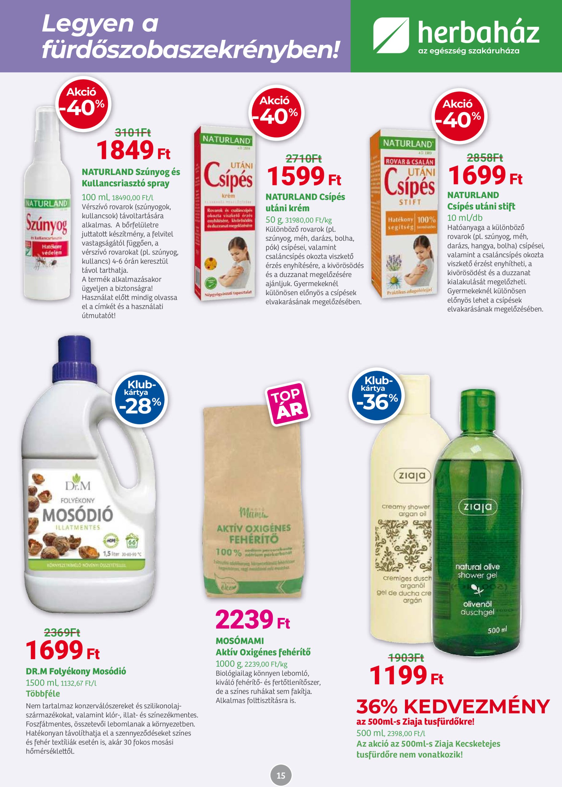 herbahaz - Herbaház akciós újság, érvényes 07.07. - 08.03. - page: 15