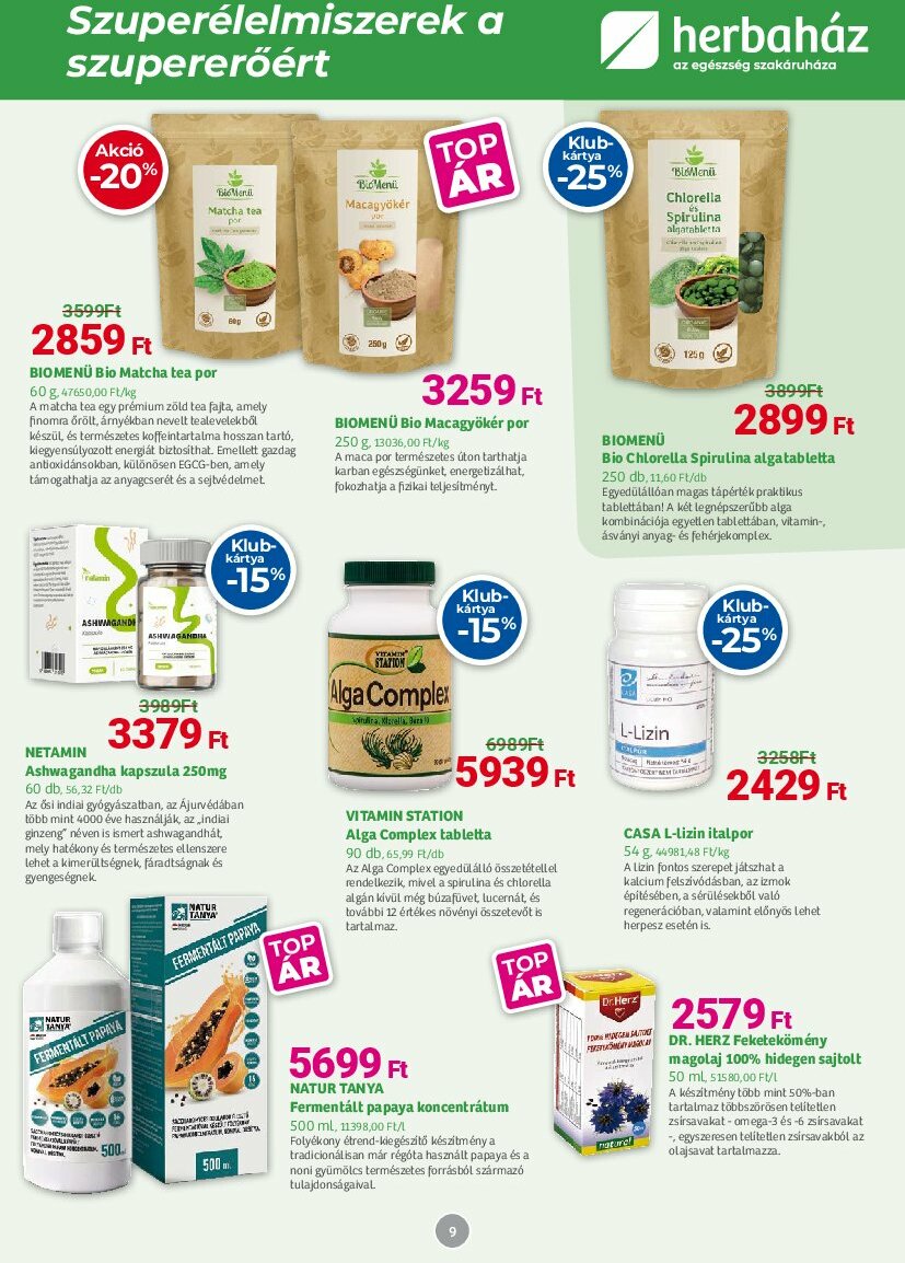 herbahaz - Herbaház akciós újság, érvényes 08.04. - 08.31. - page: 9