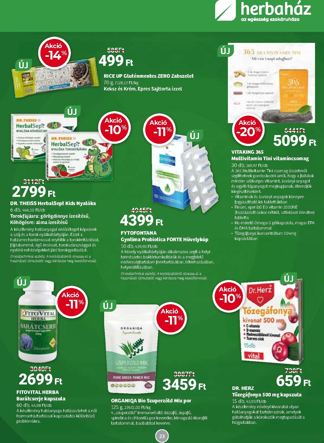 herbahaz - Herbaház akciós újság, érvényes 10.06. - 11.02. - page: 23