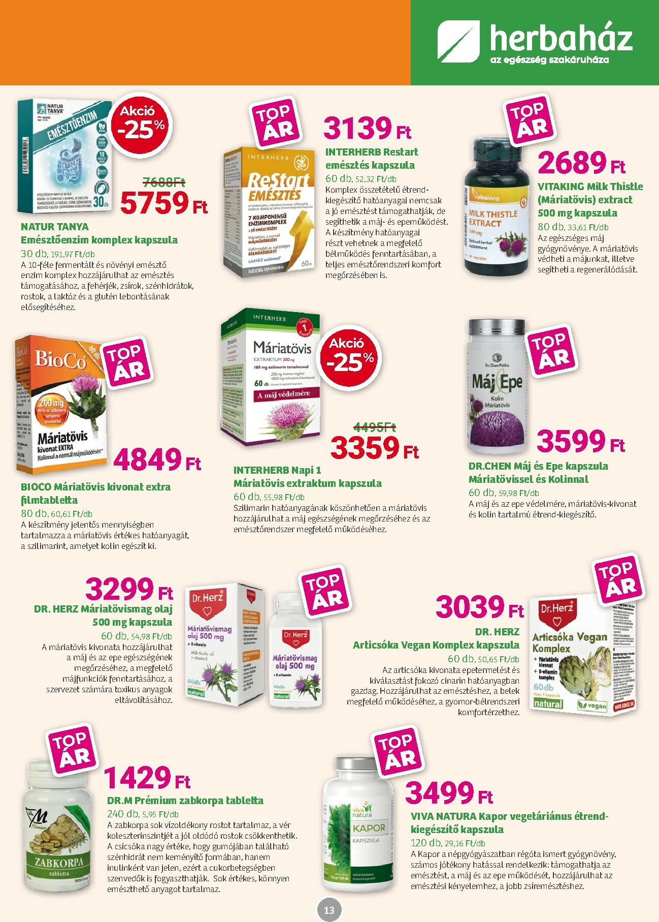 herbahaz - Herbaház akciós újság, érvényes 01.05. - 02.01. - page: 13