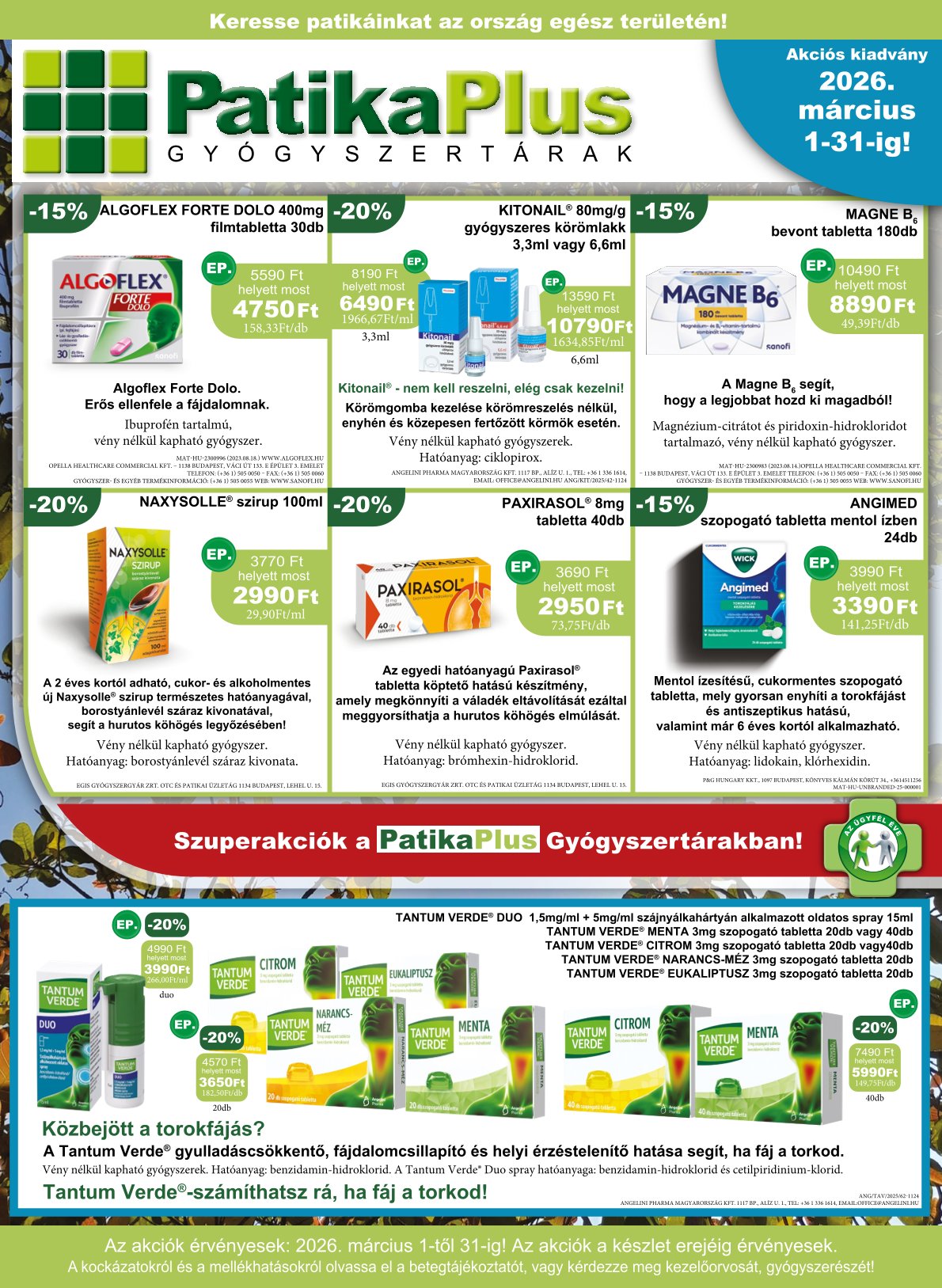 patikaplus - PatikaPlus akciós újság, érvényes 2026.03.01. - 2026.03.31.
