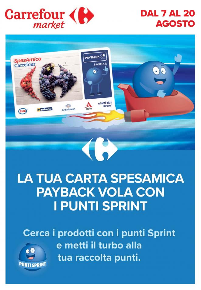 carrefour-market - Volantino Carrefour Market - Punti Sprint Payback valido dal 07/08 al 20/08