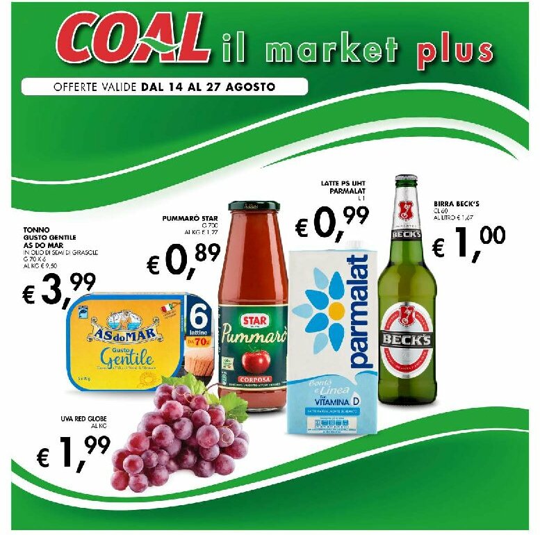 coal - Volantino Coal il Market Plus valido dal 14/08 al 27/08