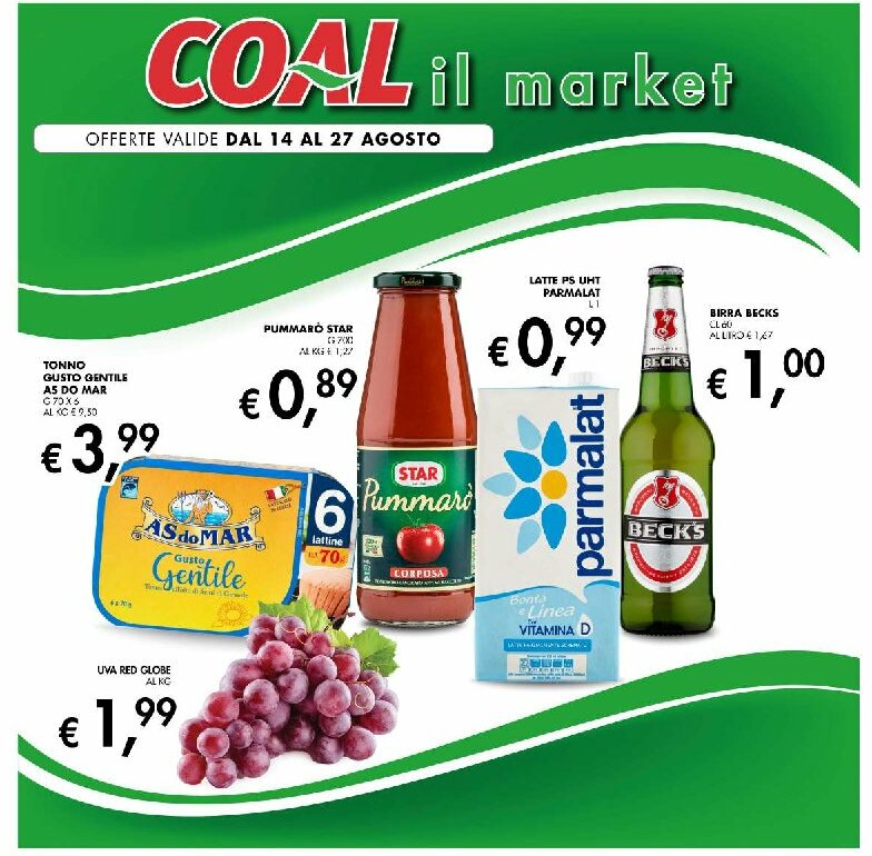coal - Volantino Coal il Market valido dal 14/08 al 27/08
