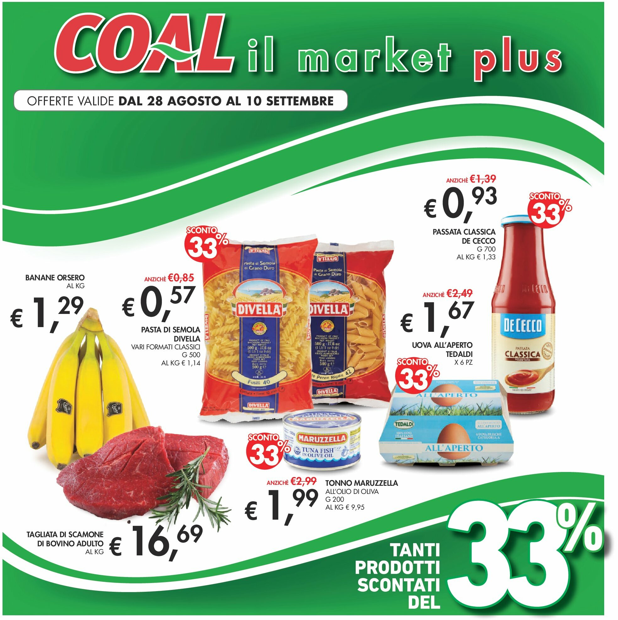 coal - Volantino Coal il Market Plus valido dal 28/08 al 10/09