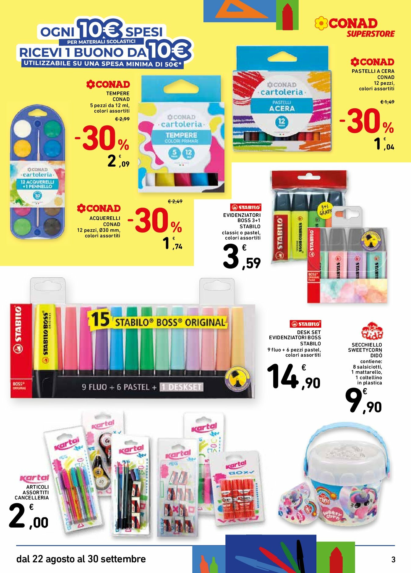 conad-superstore - Volantino Conad Superstore - Catalogo Scuola valido dal 22/08 al 30/09 - page: 3