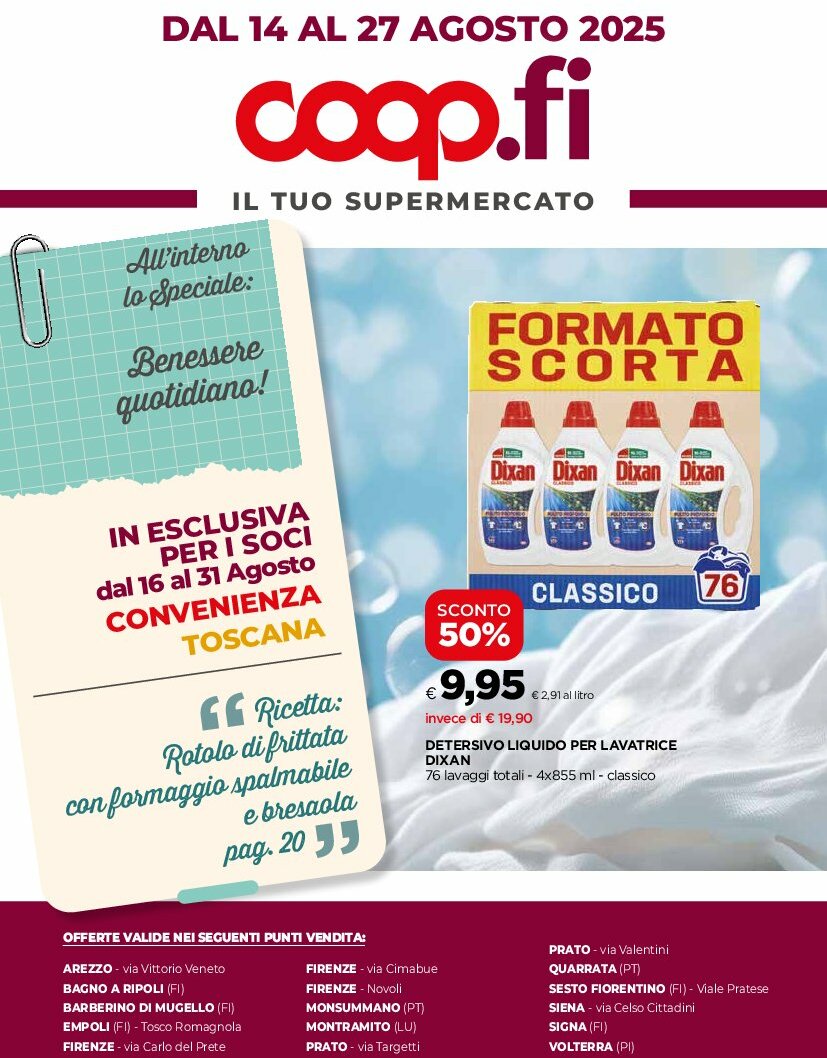 coop-firenze - Volantino Coop Firenze - Il tuo supermercato valido dal 14/08 al 27/08