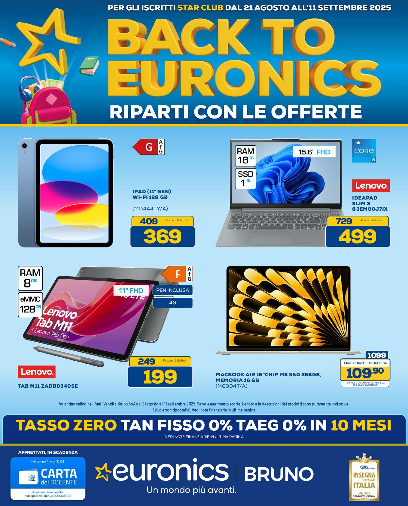 euronics-bruno - Volantino Euronics Bruno valido dal 21/08 al 11/09 - page: 1