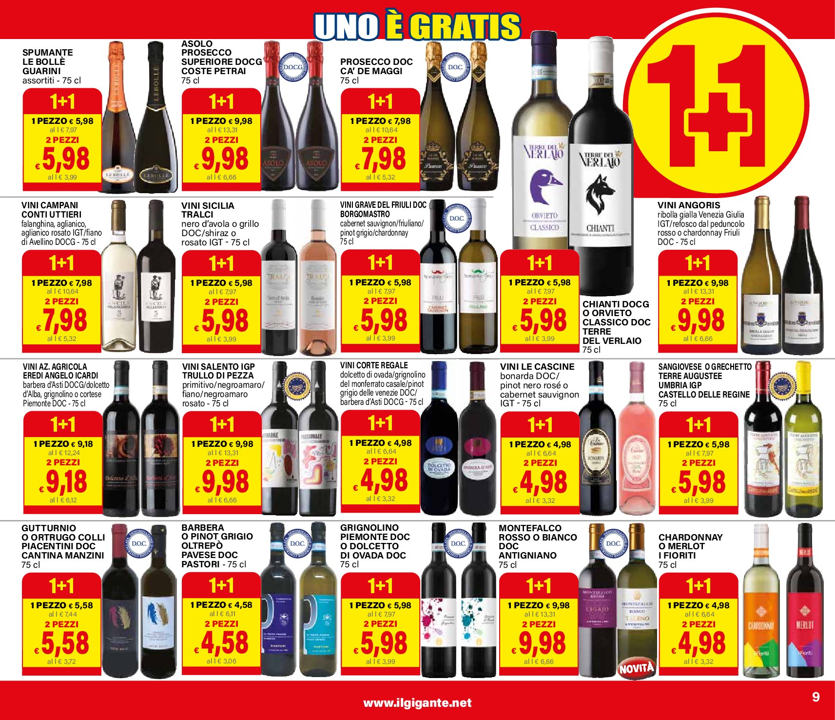 il-gigante - Volantino Il Gigante - 1+1 Uno è Gratis valido dal 04/09 al 17/09 - page: 9