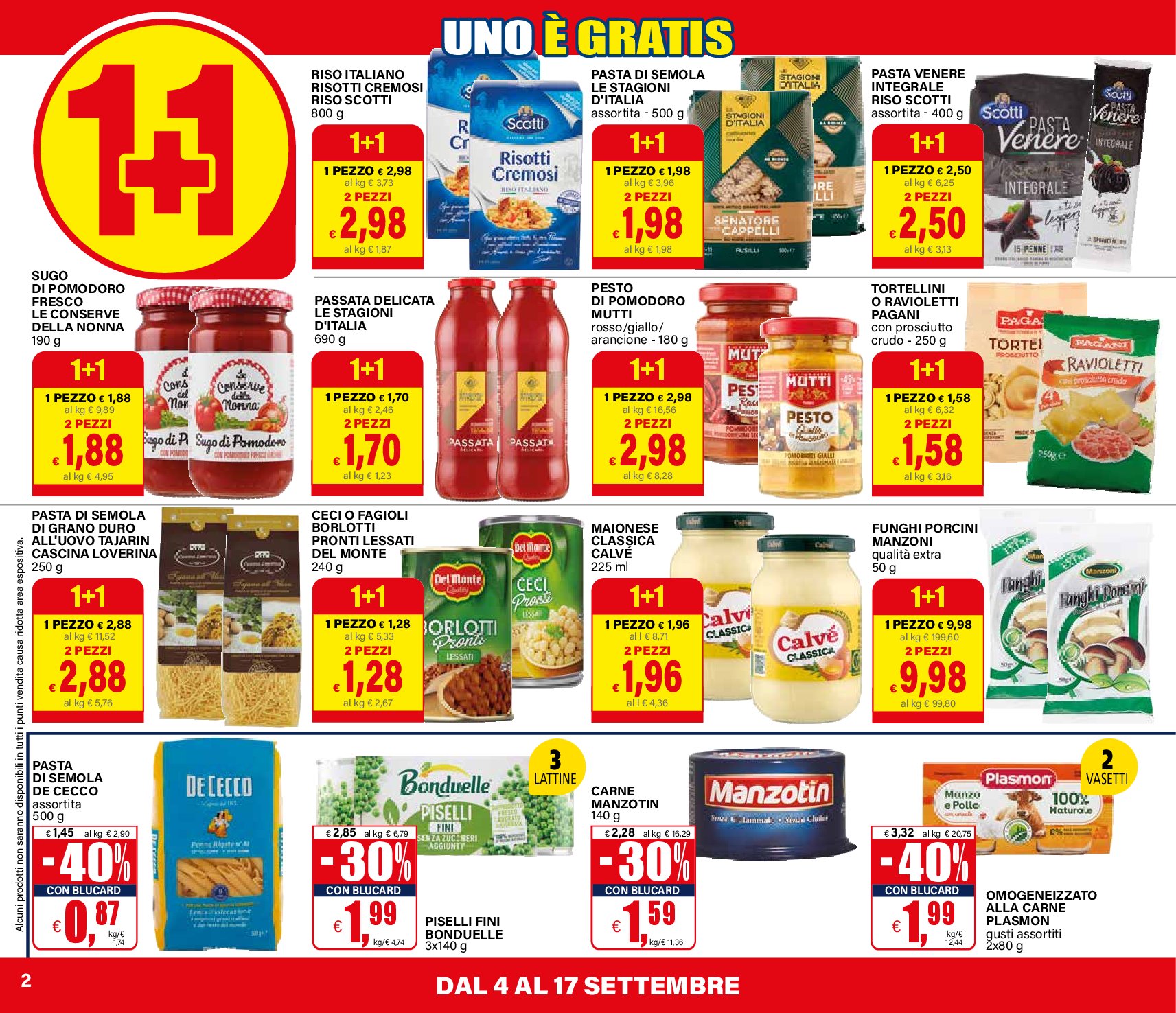 il-gigante - Volantino Il Gigante - 1+1 Uno è Gratis valido dal 04/09 al 17/09 - page: 2