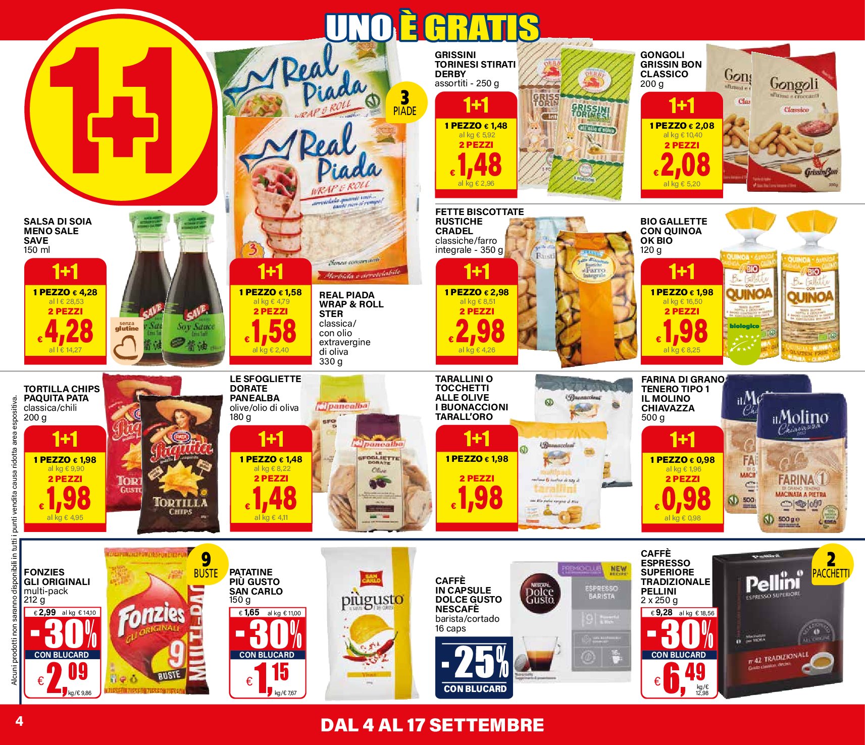 il-gigante - Volantino Il Gigante - 1+1 Uno è Gratis valido dal 04/09 al 17/09 - page: 4