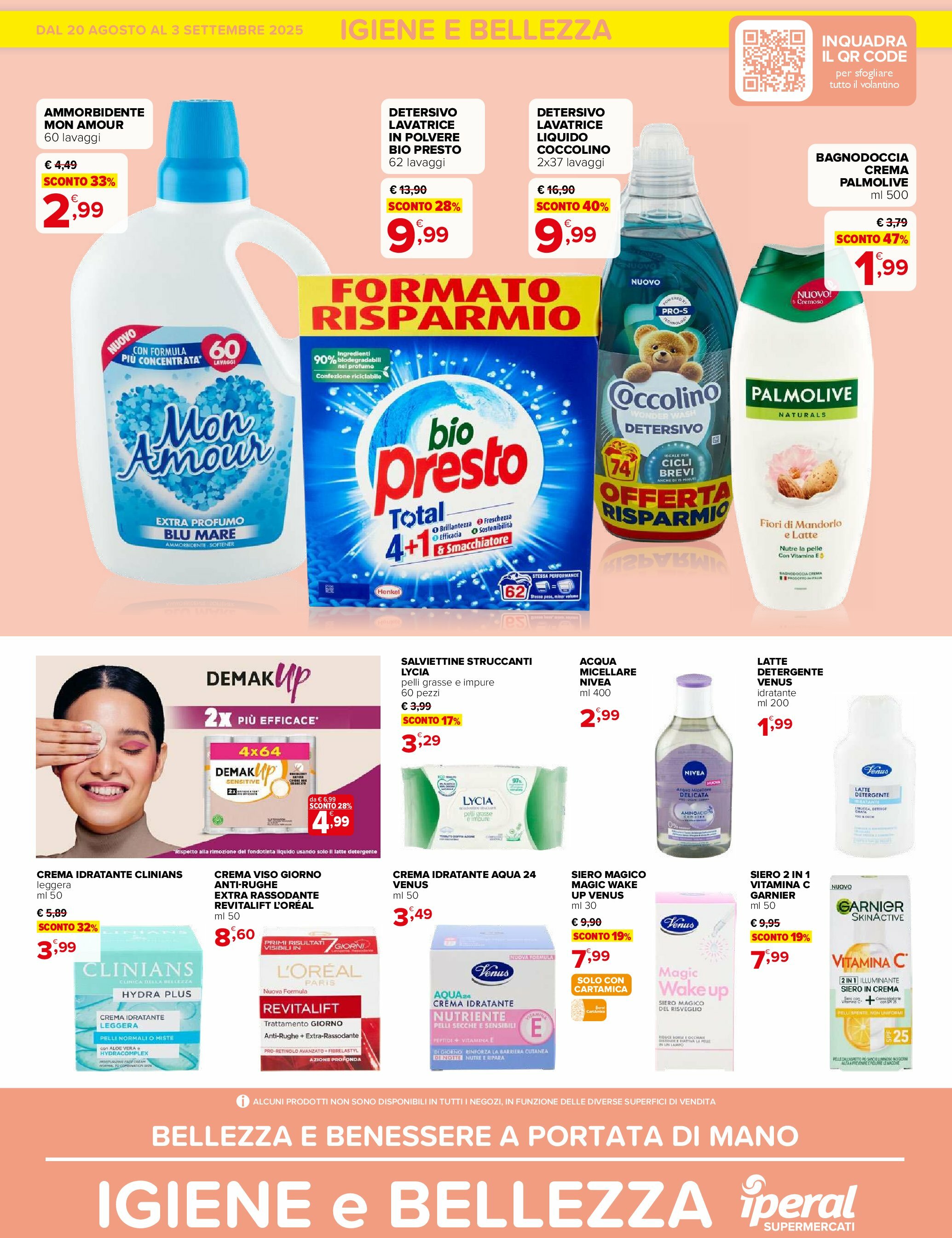 iperal - Volantino Iperal - Igiene e Bellezza valido dal 20/08 al 03/09