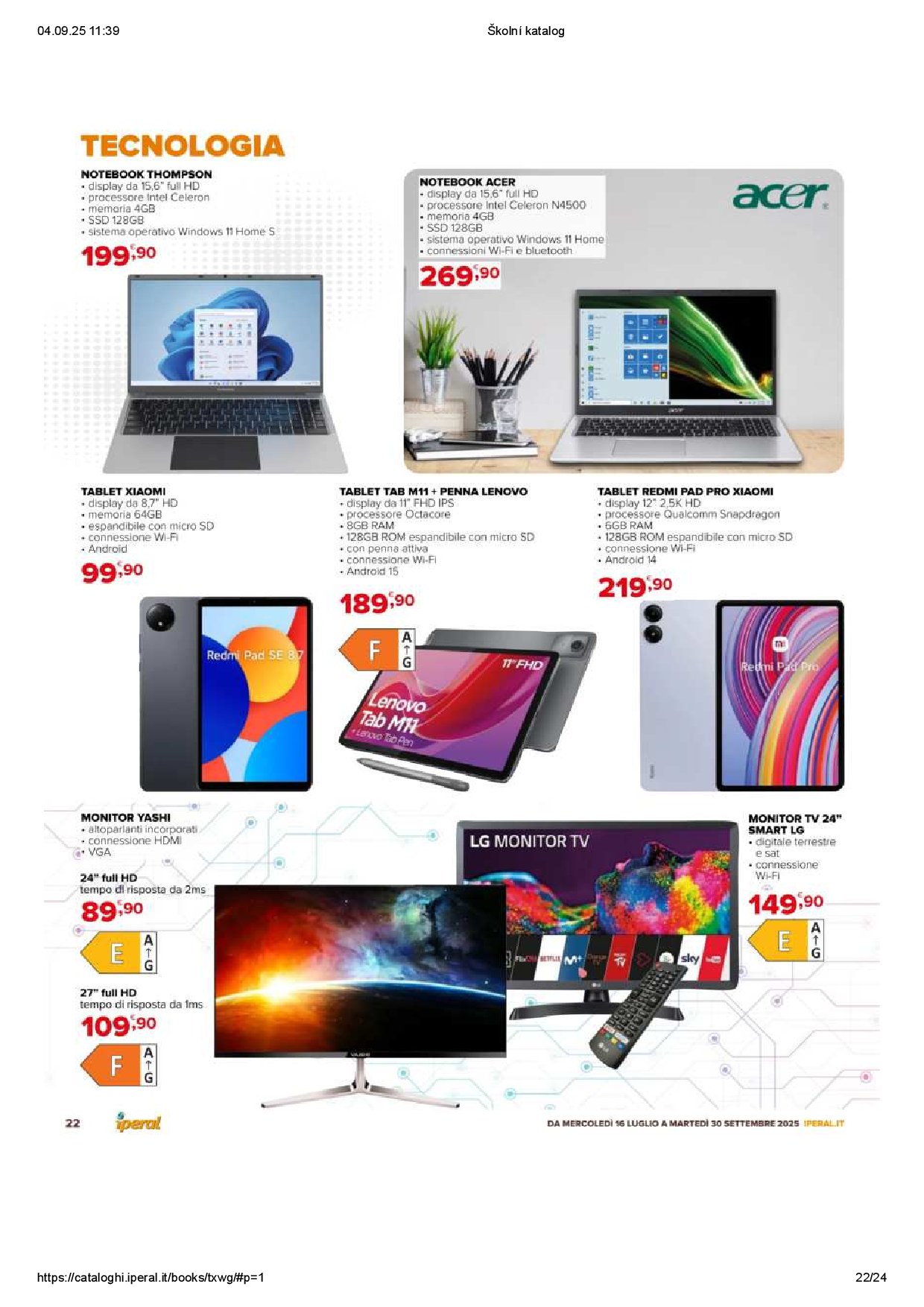 iperal - Volantino Iperal - Scuola valido dal 16/07 al 30/09 - page: 22