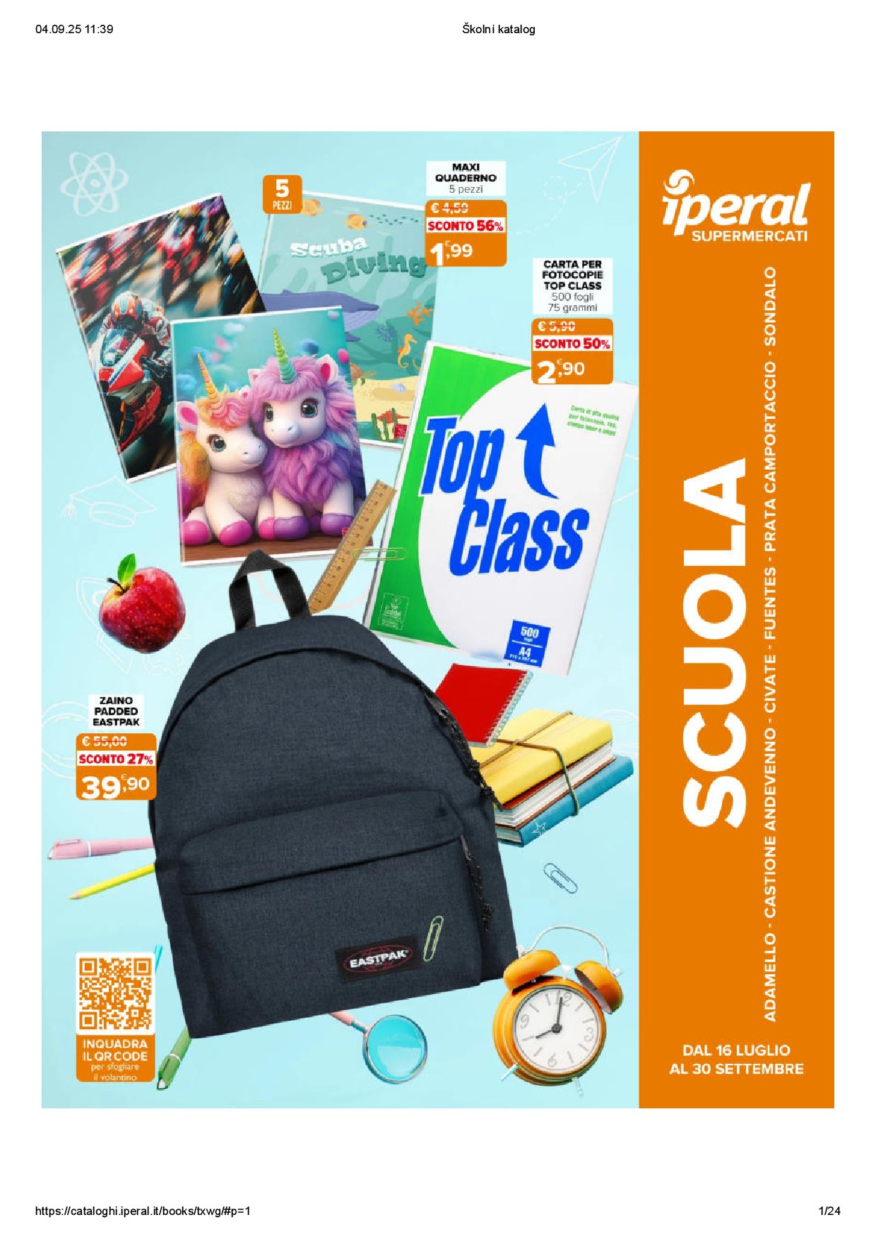 iperal - Volantino Iperal - Scuola valido dal 16/07 al 30/09