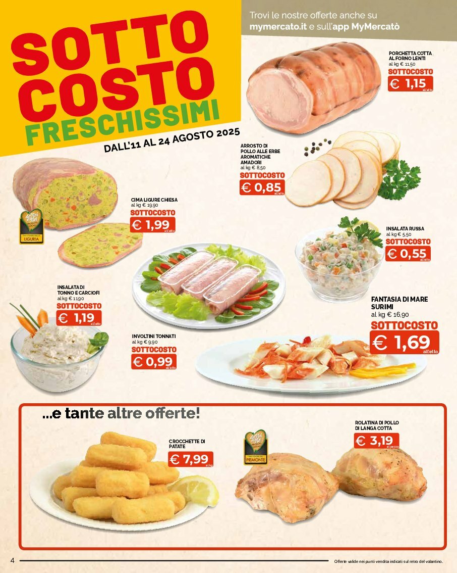 mercato-big - Volantino Mercatò Big - Sottocosto Freschissimi valido dal 11/08 al 24/08 - page: 4
