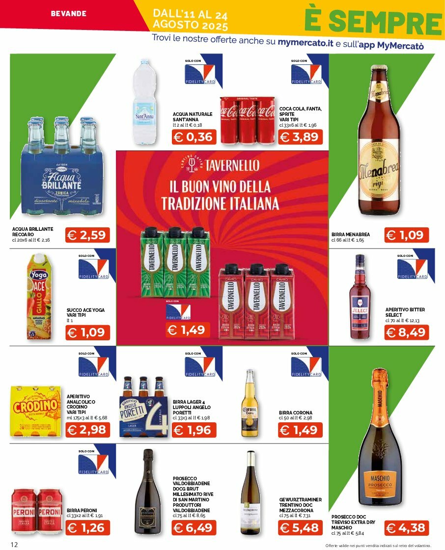 mercato-big - Volantino Mercatò Big - Sottocosto Freschissimi valido dal 11/08 al 24/08 - page: 12