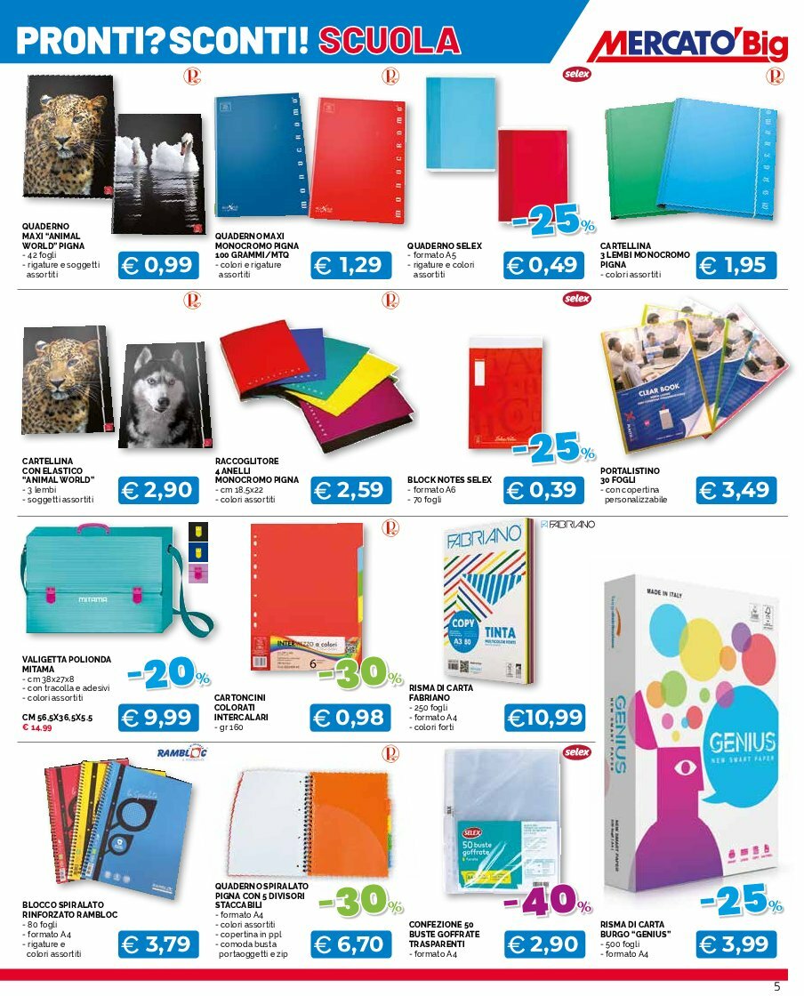 mercato-big - Volantino Mercatò Big - Pronti? Sconti! Scuola valido dal 07/08 al 21/09 - page: 5