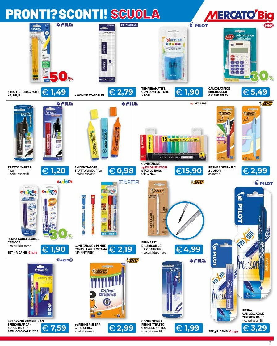 mercato-big - Volantino Mercatò Big - Pronti? Sconti! Scuola valido dal 07/08 al 21/09 - page: 7