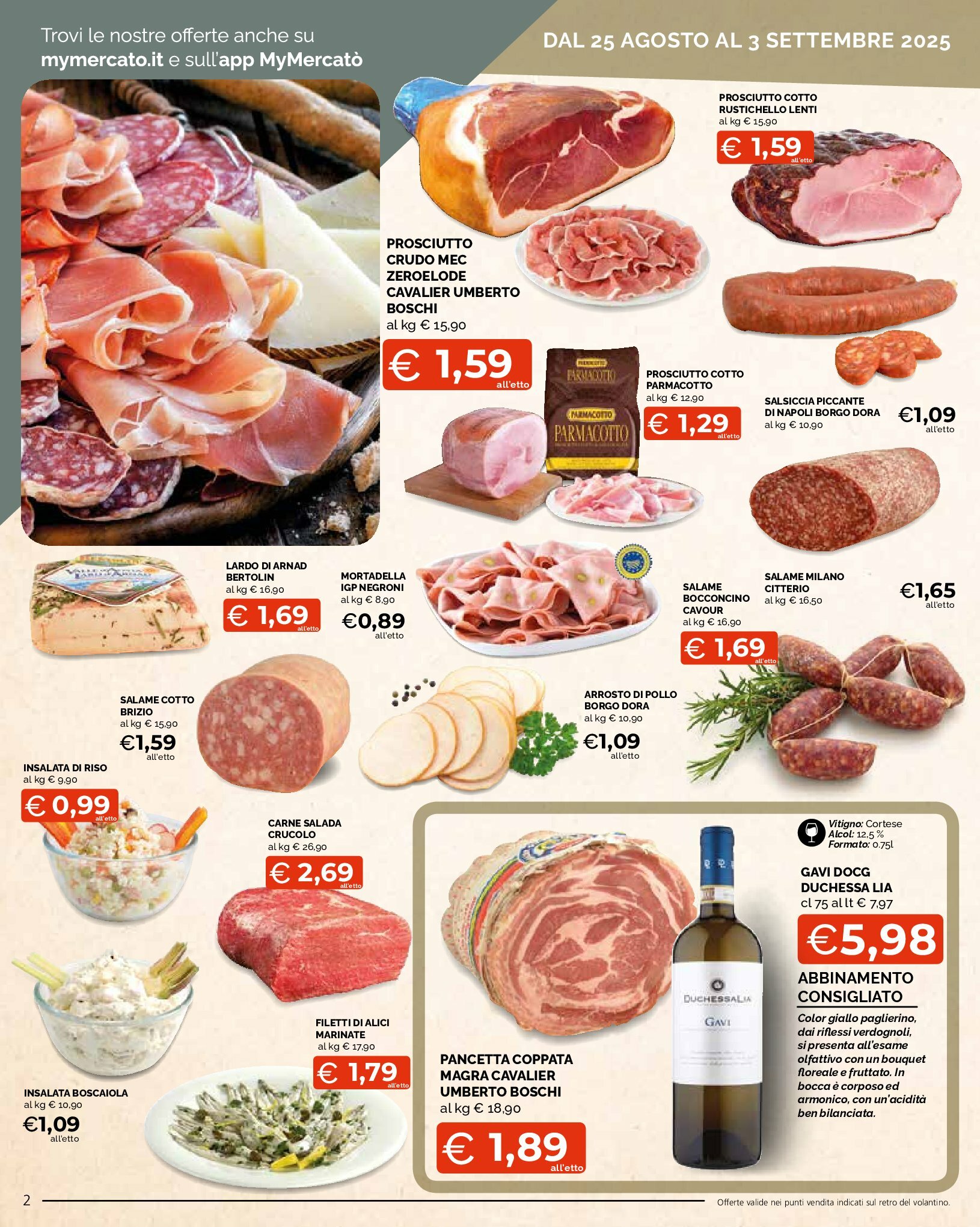 mercato-big - Volantino Mercatò Big - Affarissimi al costo valido dal 25/08 al 03/09 - page: 2