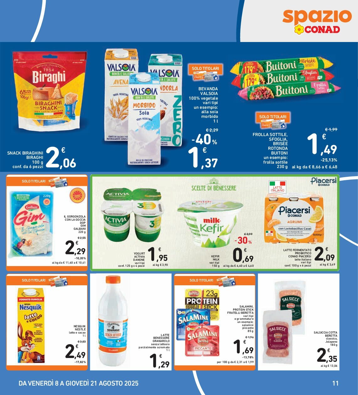 spazio-conad - Volantino Spazio Conad valido dal 08/08 al 21/08 - page: 11